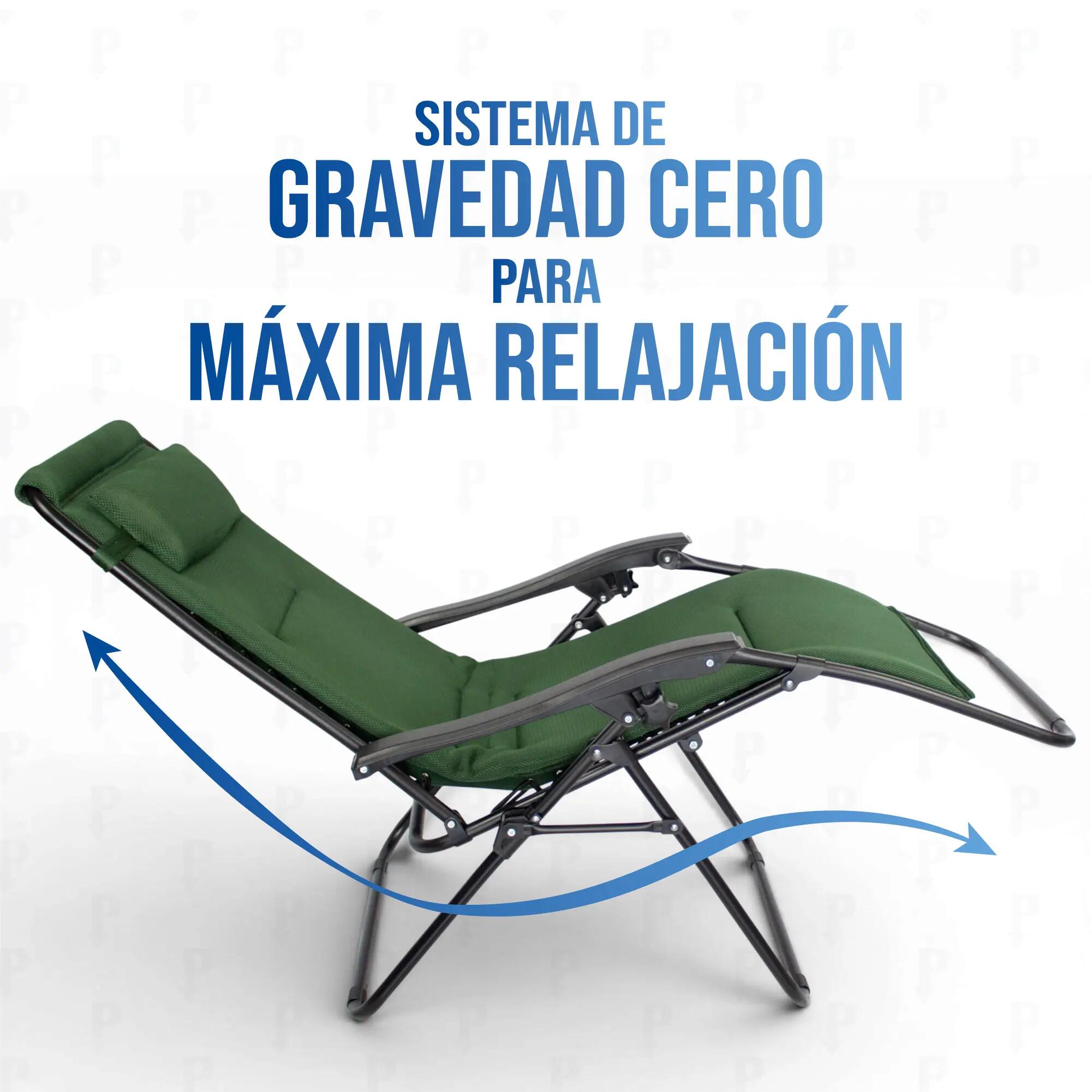 Pack 2 Tumbonas Gravedad Cero Plegables Acolchadas con Bandeja y Cojín Cervical 3/7