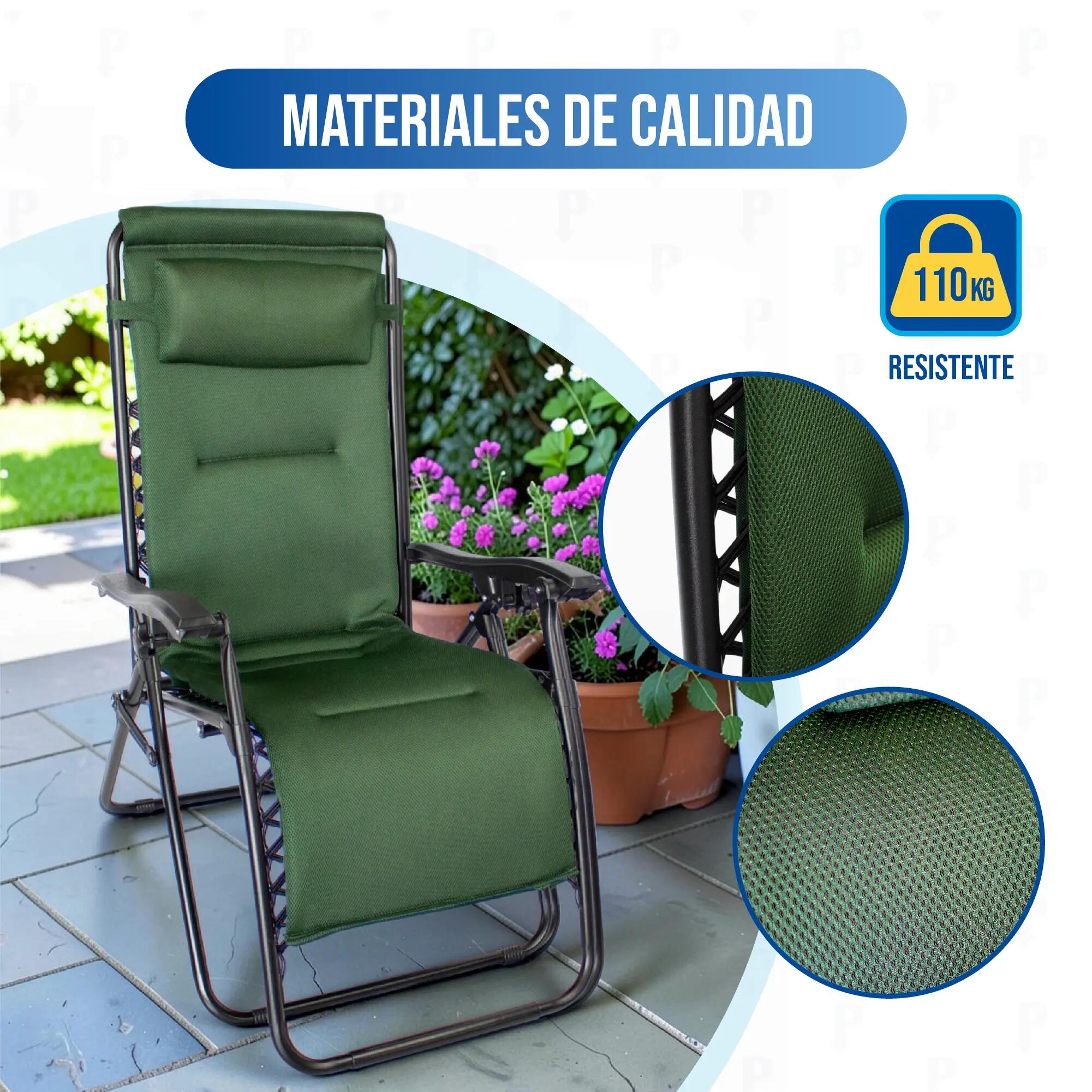 Pack 2 Tumbonas Gravedad Cero Plegables Acolchadas con Bandeja y Cojín Cervical 2/7