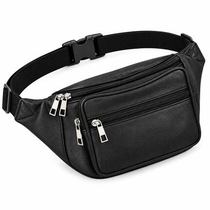 Gürteltasche 2 Leder 4 Taschen Sling Bag Gürtel Hüft Tasche