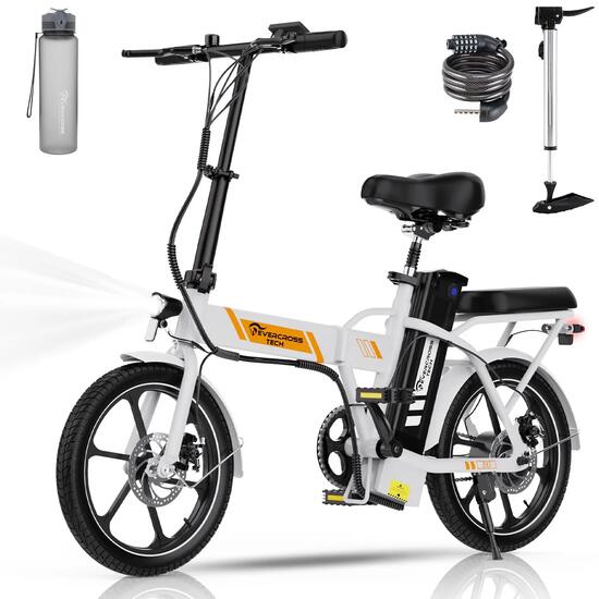 Vélo électrique pliant 16" 250W 13Ah EK5 compact urbain avec gourde