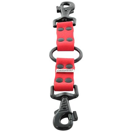 ACCOUPLE CANIHUNT MADE IN FRANCE HEXA 2 CHIENS COURT 15CM largeur 25mm ROUGE