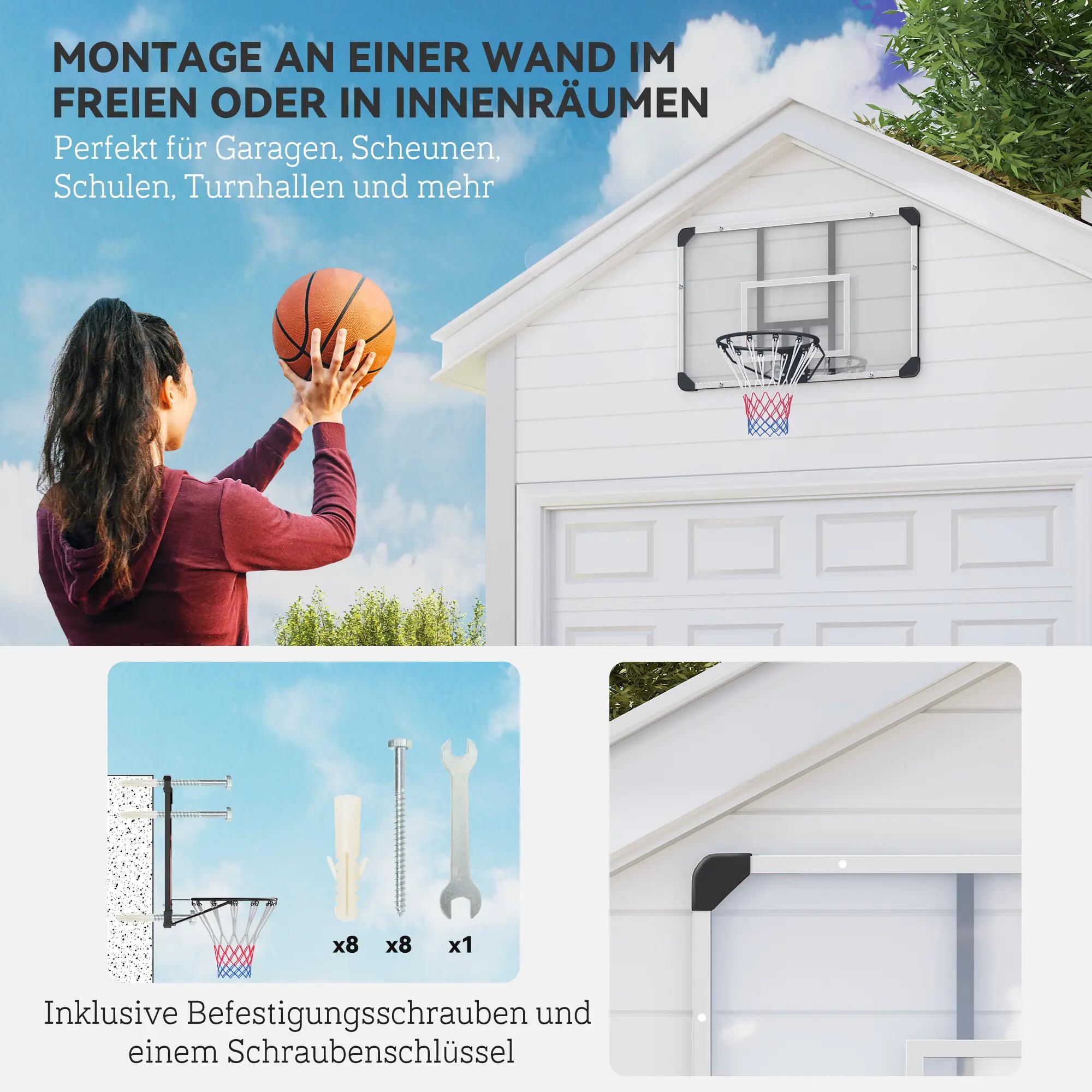 Panier de basket-ball, panneau incassable, hauteur réglable, utilisation 5/9