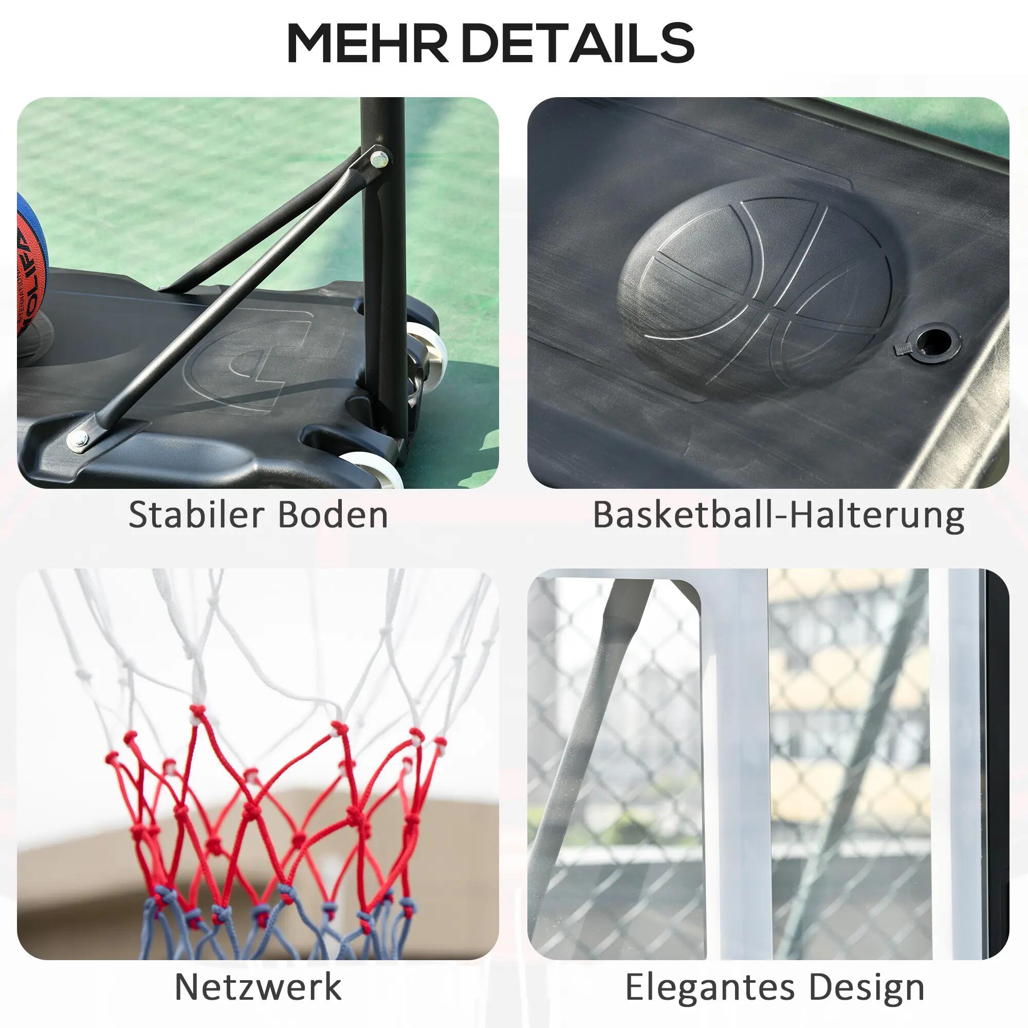 Panier de basket mobile à roulettes, panneau arrière 83 x 55 cm, hauteur 9/9