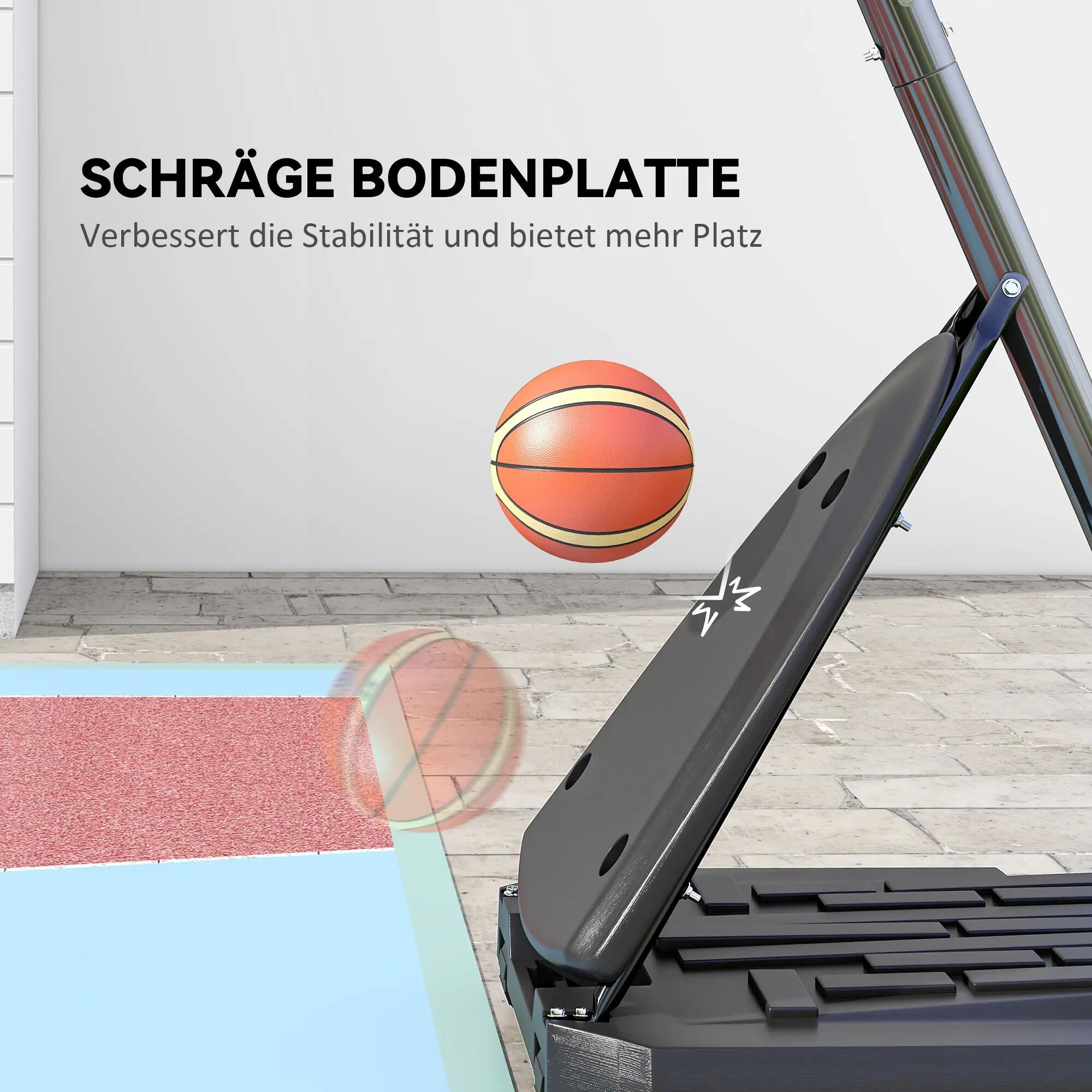 Support de basket-ball, hauteur de panier réglable de 2,3 à 2,9 m, barre de 9/9