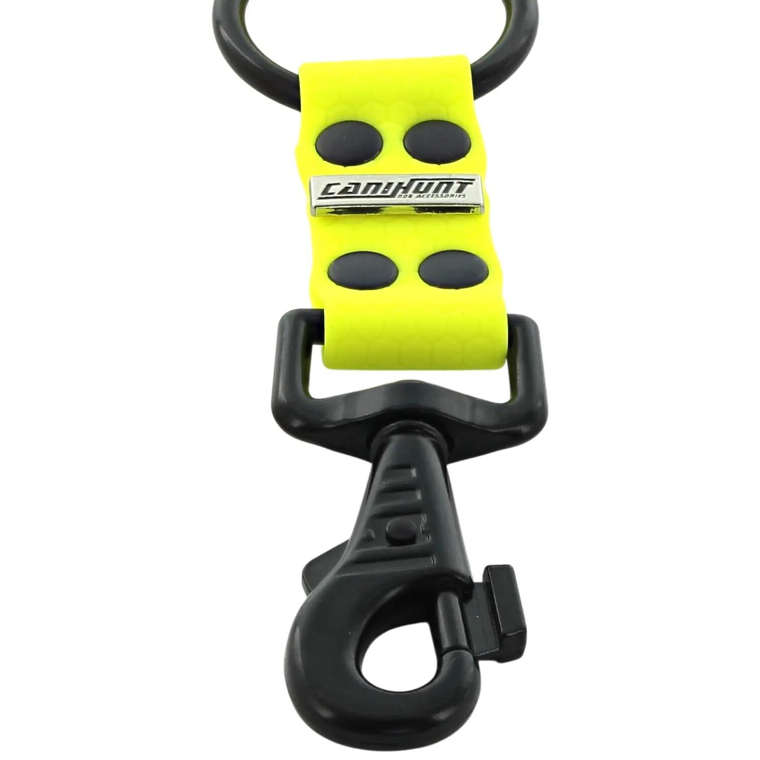 CANIHUNT-LEIDING MADE IN FRANCE HEXA 3 HONDEN KORT 15 CM breedte 25 mm GEEL 2/5
