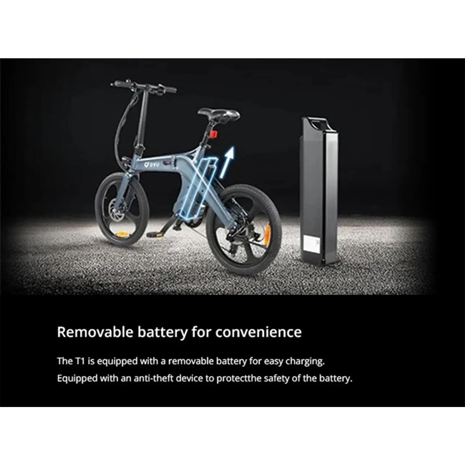 T1 Bicicletta Elettrica 20" 36V 10Ah Grigio 4/6