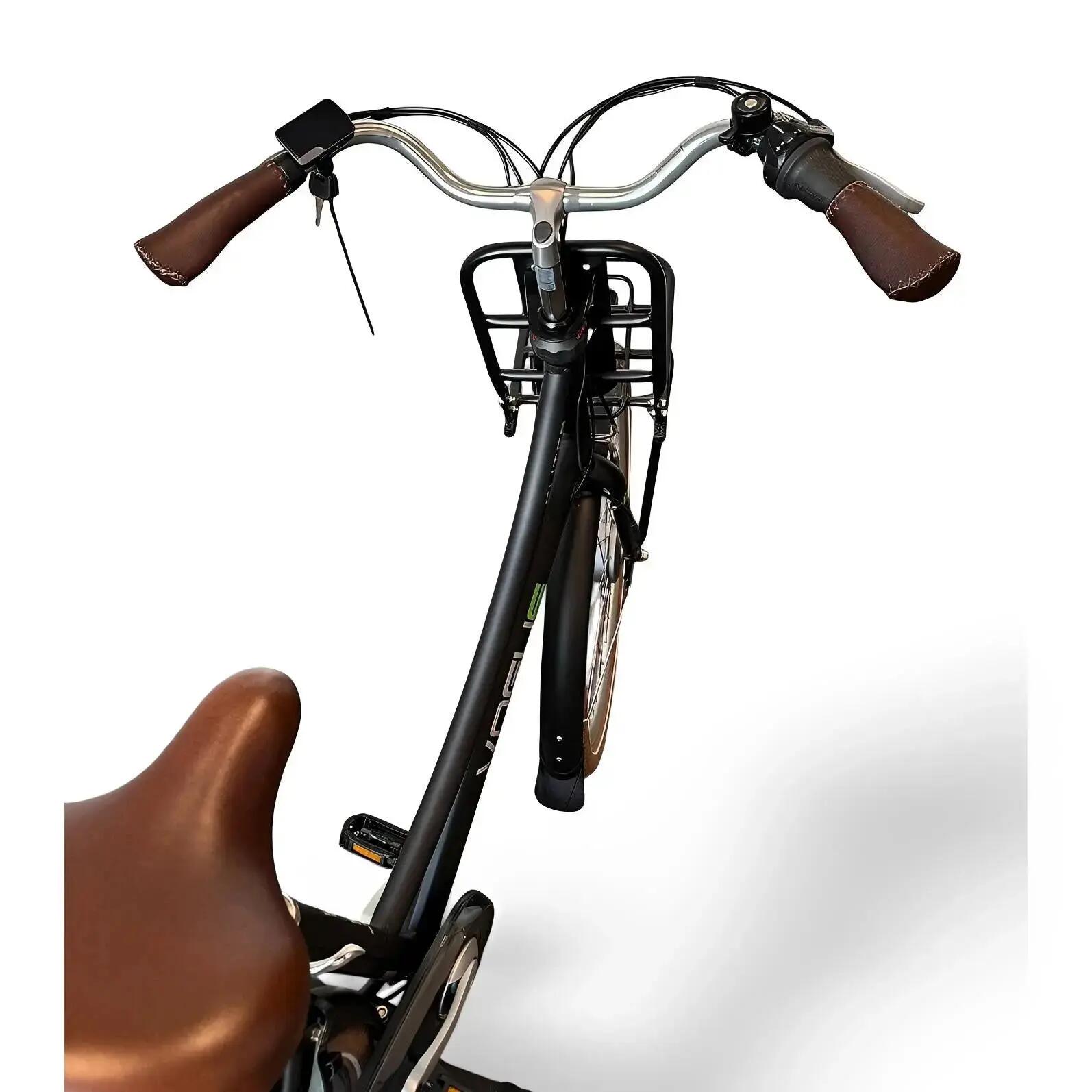 Vélo électrique 3 vitesses 13 Ah – Vogue Elite noir mat détails marron 4/5