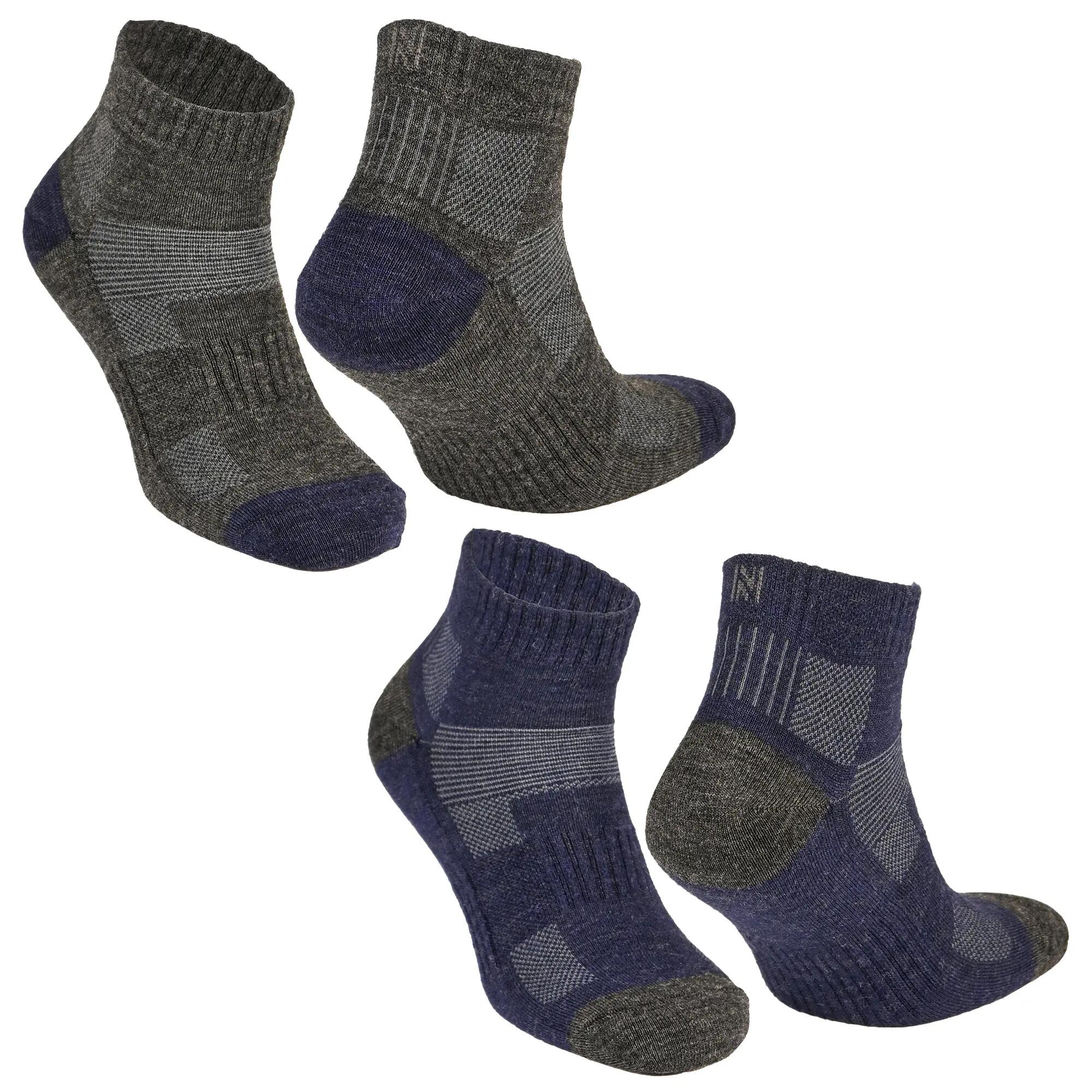 2 Pares Calcetines de senderismo de lana merino doble capa antiampollas - Avery 2/8