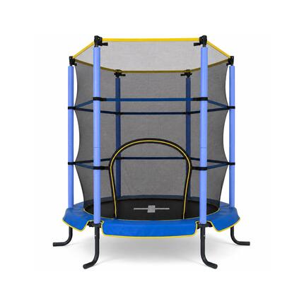 Trampoline Intérieur Enfant 140 cm - Avec Filet de Sécurité - Bleu