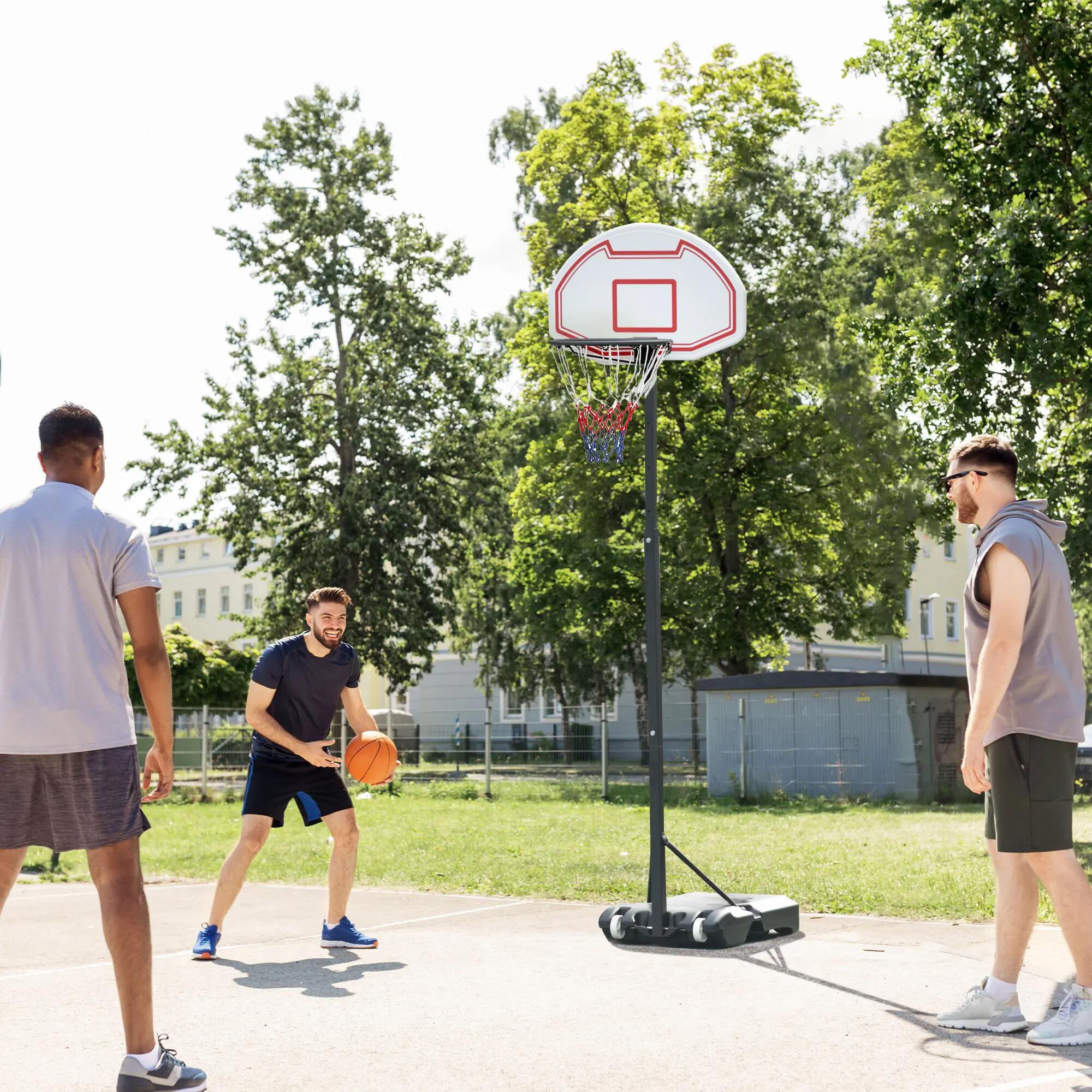 Panier de basket-ball d'extérieur avec support et hauteur réglable en acier 4/9