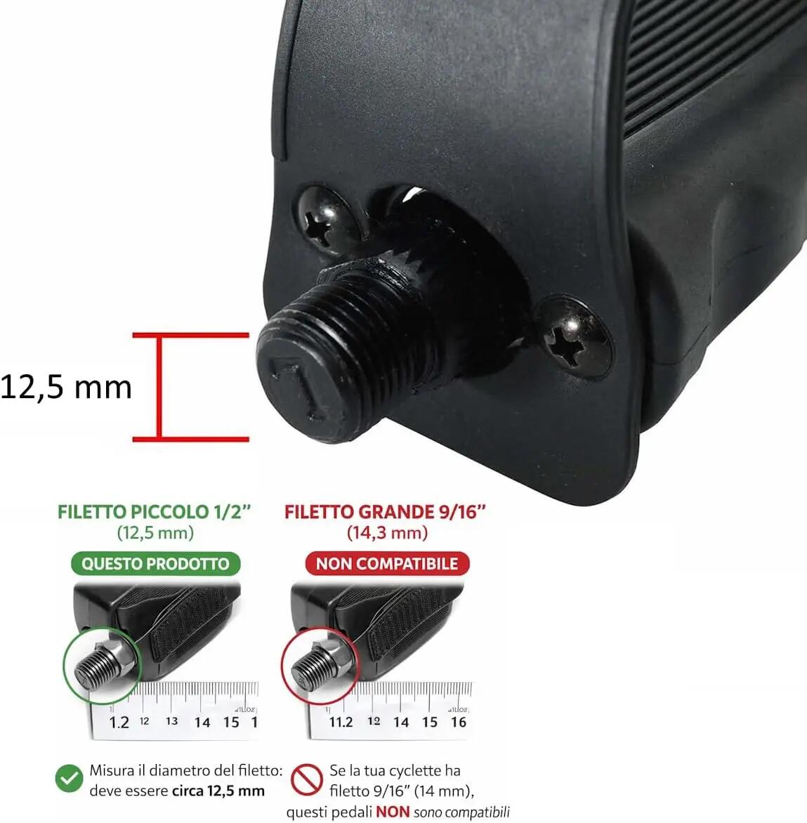 Paire de Pédales 1/2 pour Vélo d'Appartement Pédales de Rechange Réglables FF 3/5