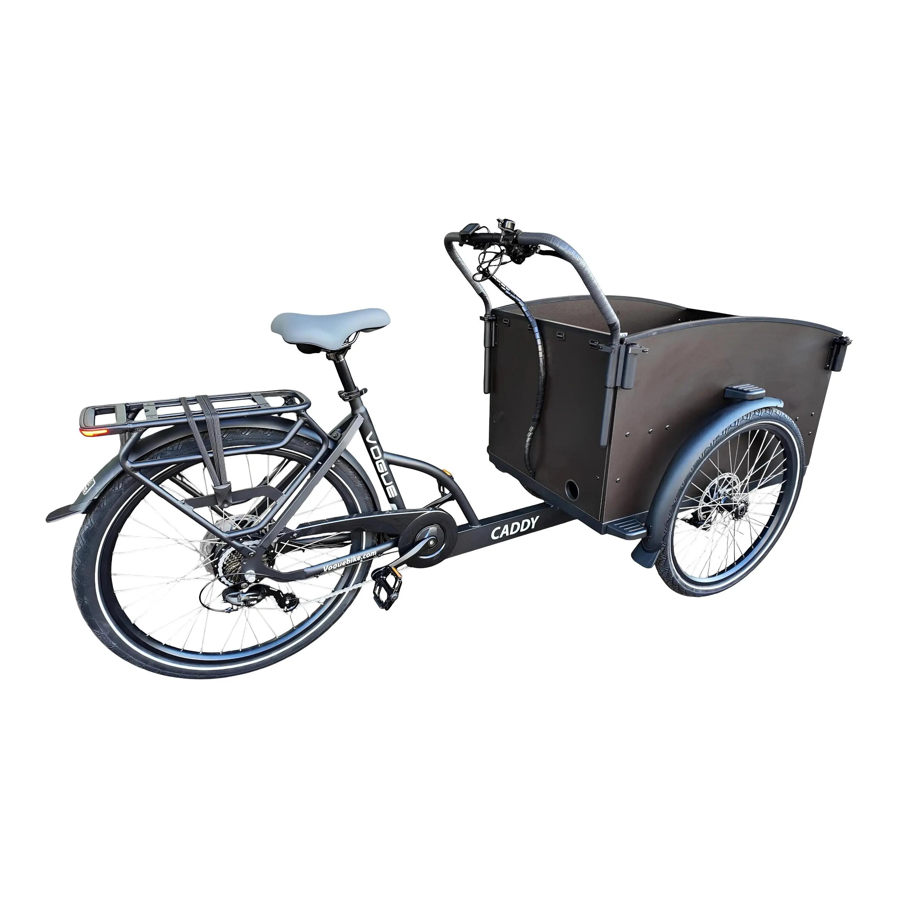 Vélo cargo électrique 468 Wh cadre 48 cm – Vogue Caddy noir mat à accents marron 5/5