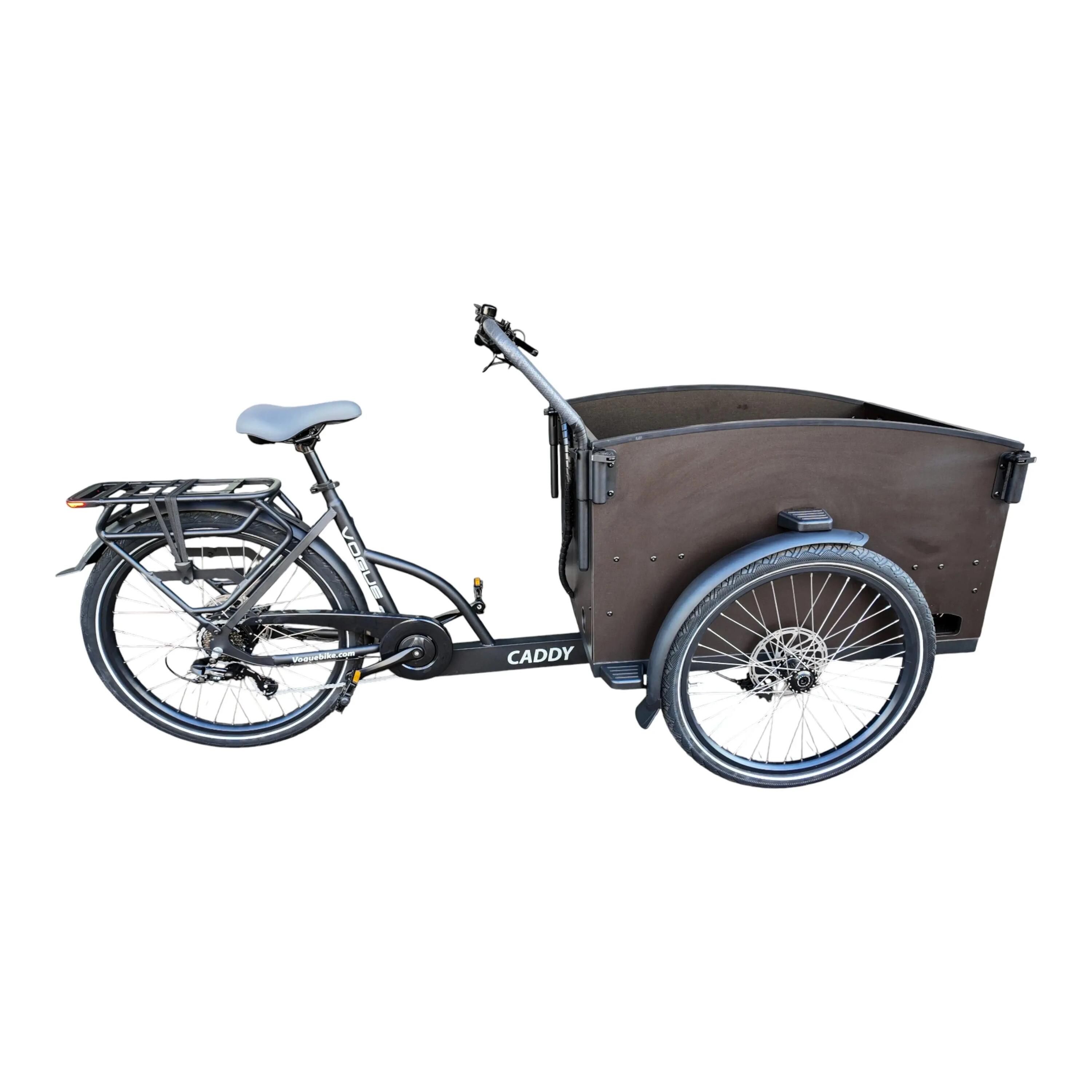 Vélo cargo électrique 468 Wh cadre 48 cm – Vogue Caddy noir mat à accents marron 4/5