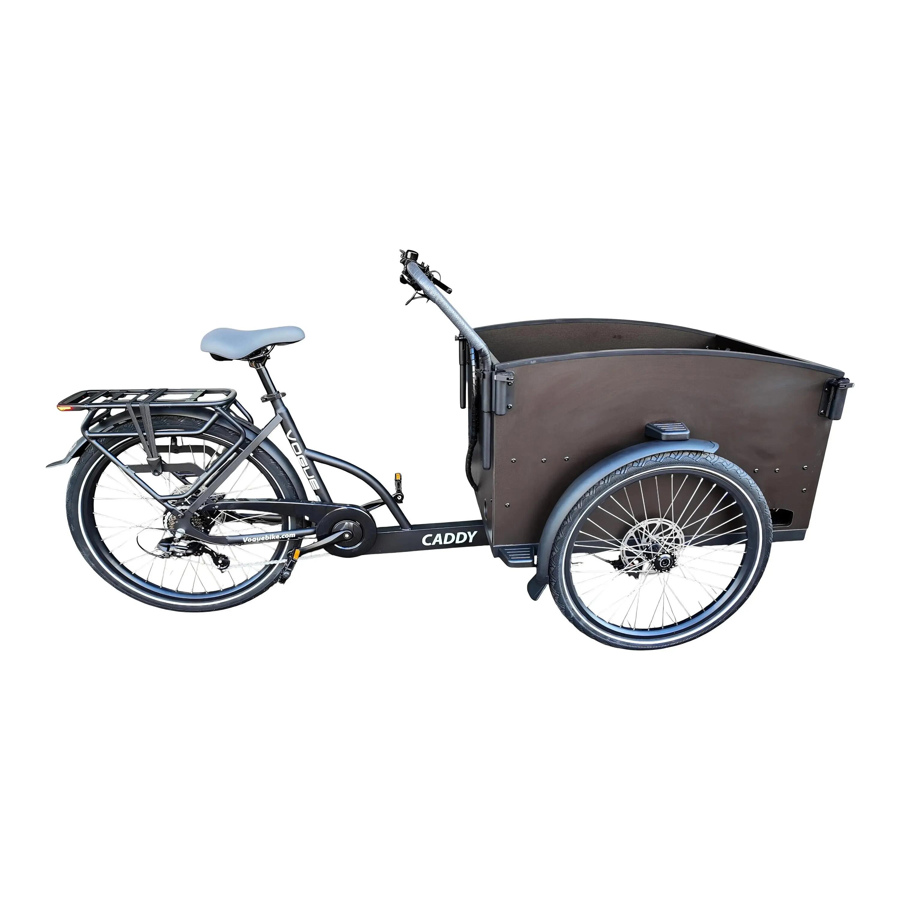 Vélo cargo électrique 468 Wh cadre 48 cm – Vogue Caddy noir mat à accents marron 3/5