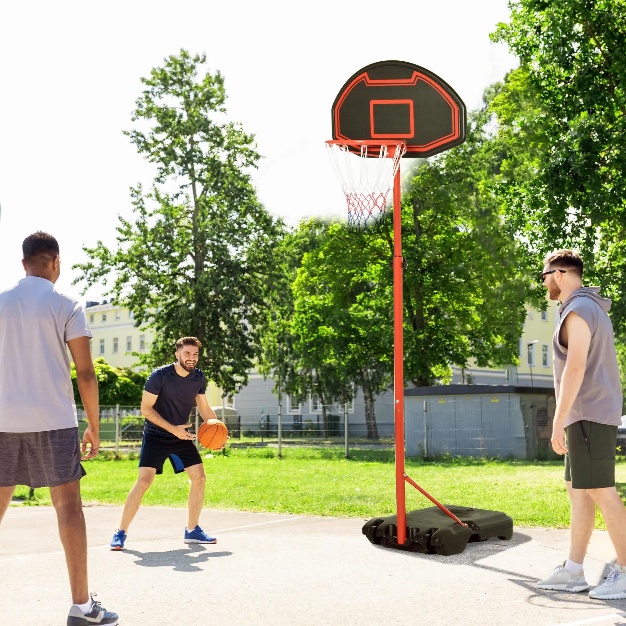 Panier de basket-ball d'extérieur avec hauteur réglable de 193,5 à 248,5 cm et 4/9
