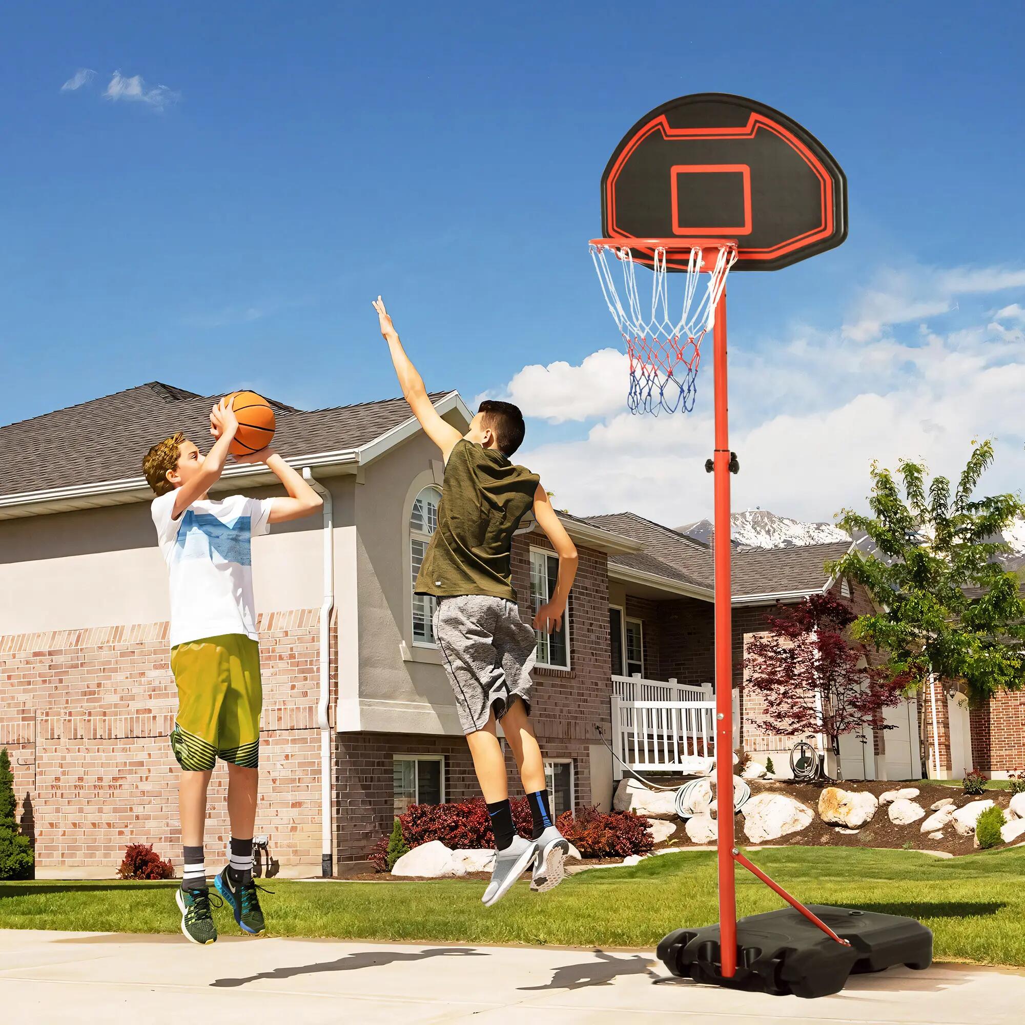 Panier de basket-ball d'extérieur avec hauteur réglable de 193,5 à 248,5 cm et 3/9