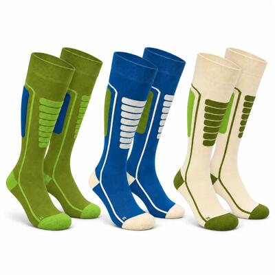 Calze da sci in lana merino ammortizzate senza cuciture - Courchevel 3pk