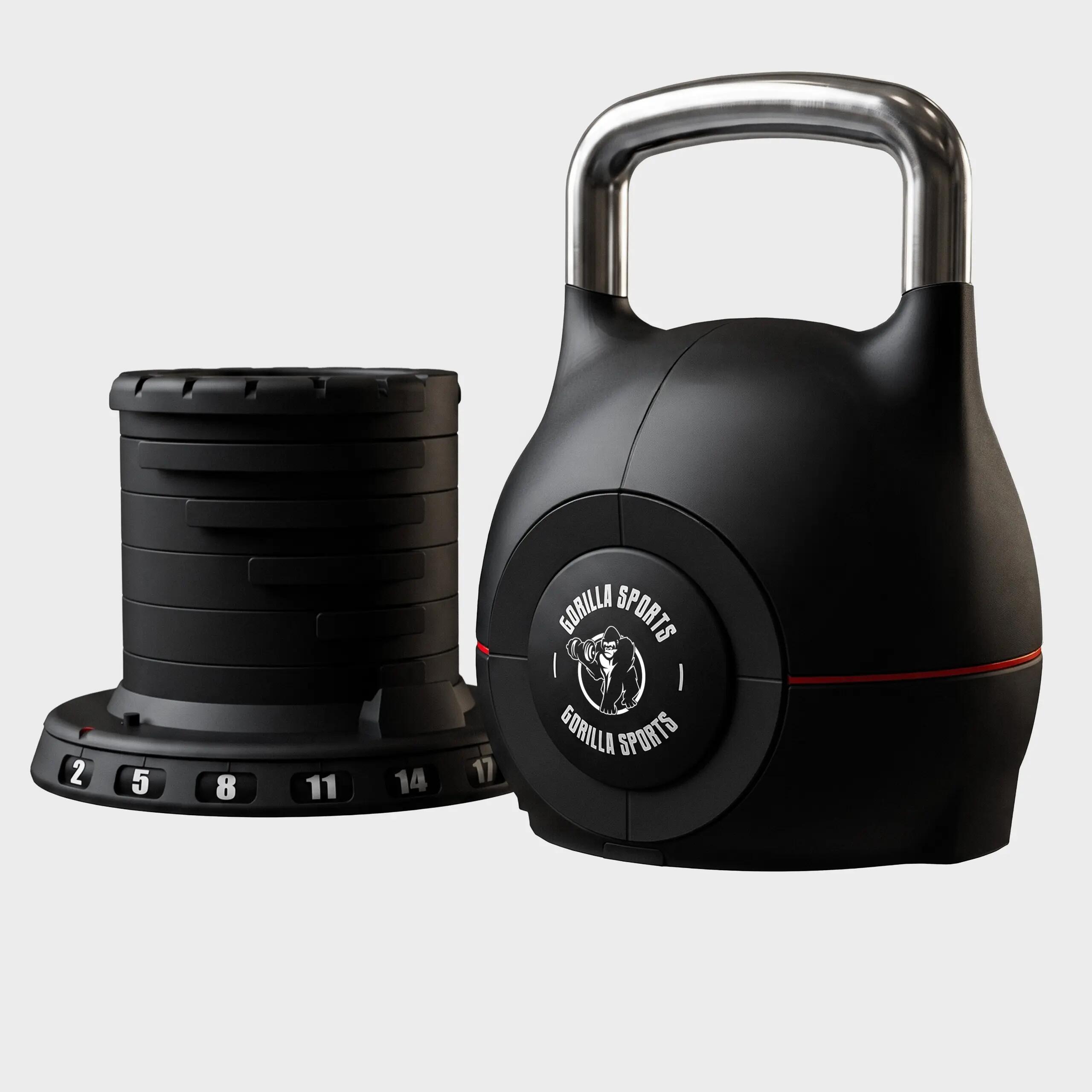 Kettlebell réglable 2 à 20 kg, 7 paliers, support de rangement inclus 8/9