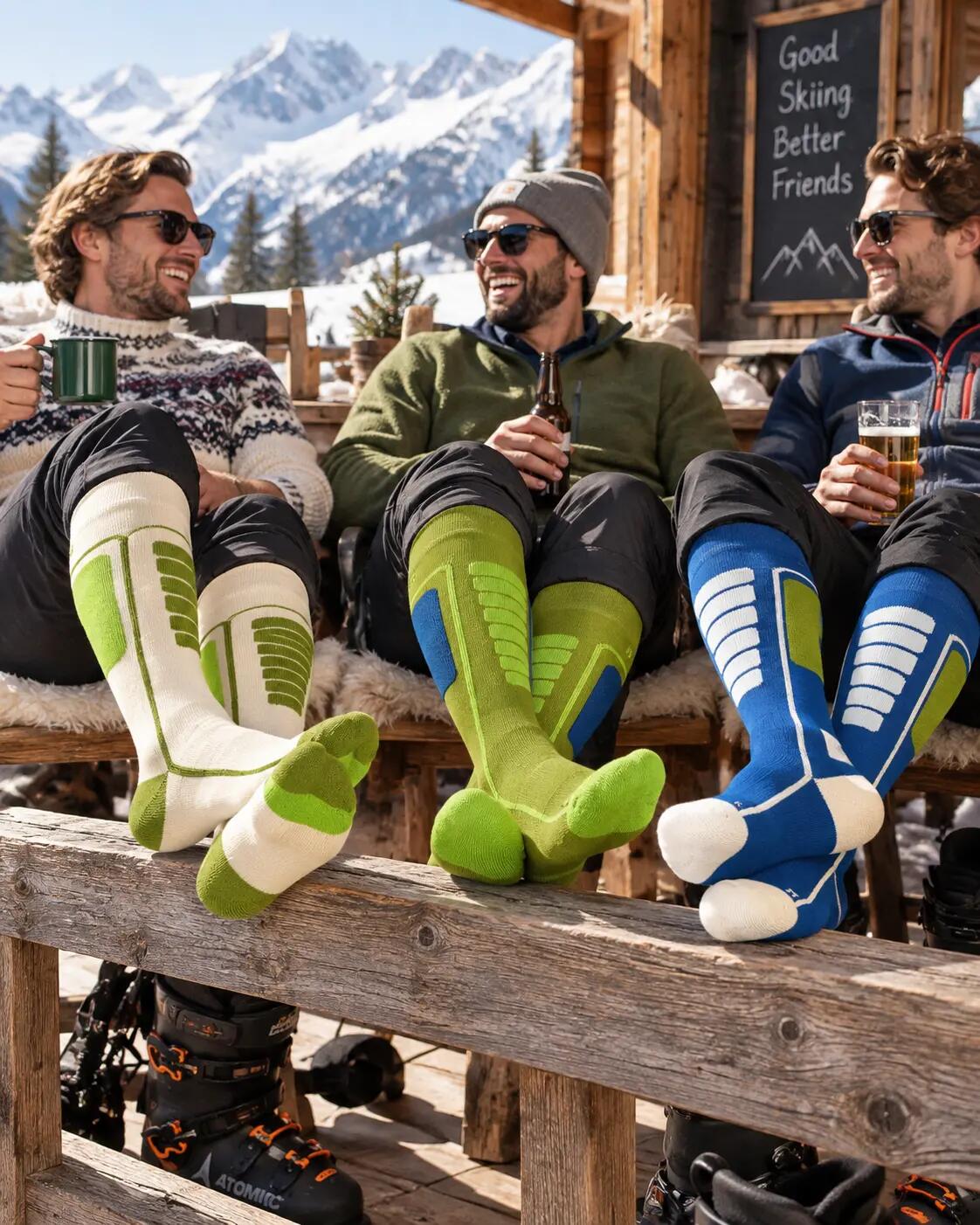 Calcetines de esquí de lana merino acolchados y sin costuras - Courchevel 3pk 2/6