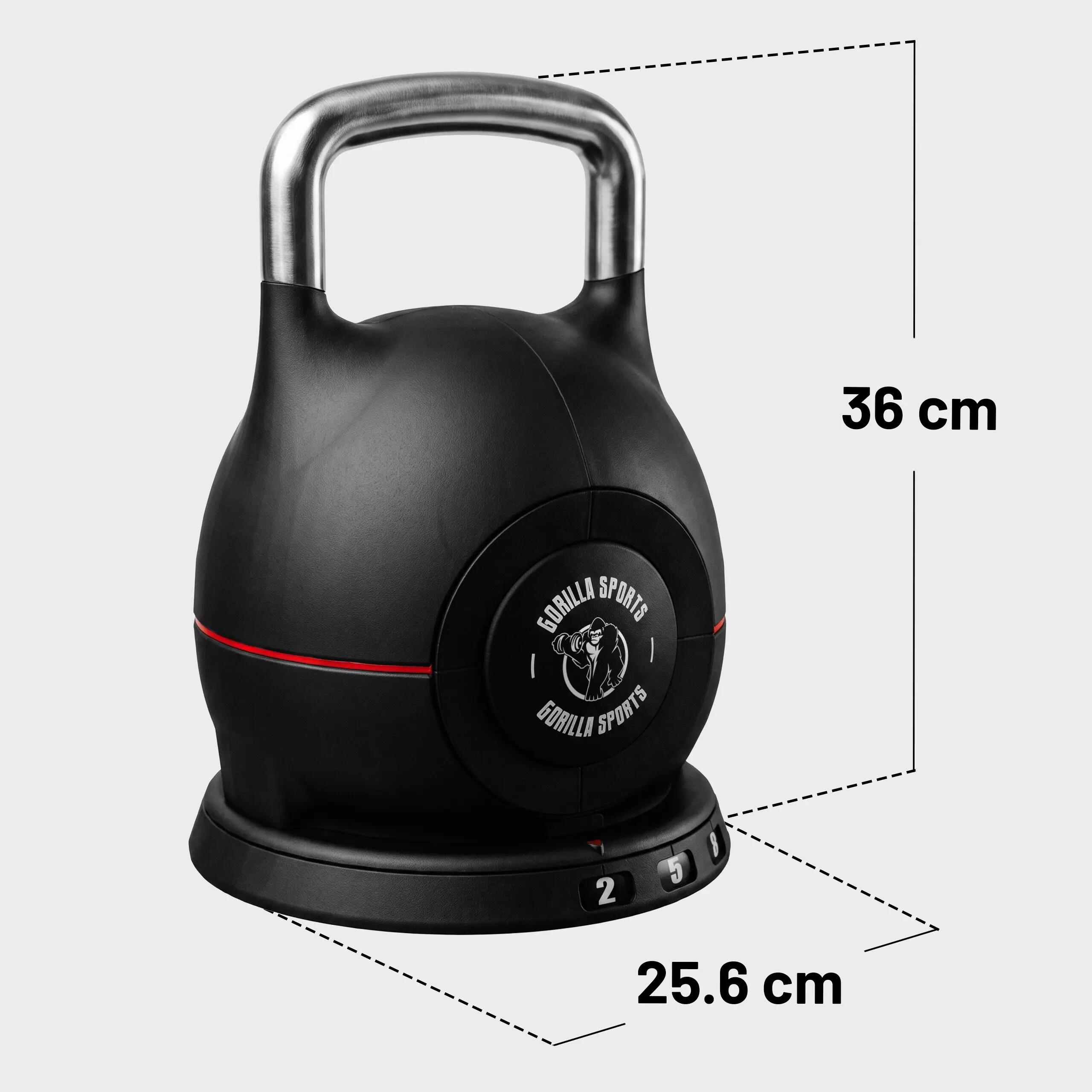Kettlebell réglable 2 à 20 kg, 7 paliers, support de rangement inclus 2/9