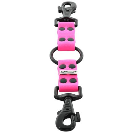 ACCOUPLE CANIHUNT MADE IN FRANCE HEXA 2 CHIENS COURT 15CM largeur 25mm ROUGE