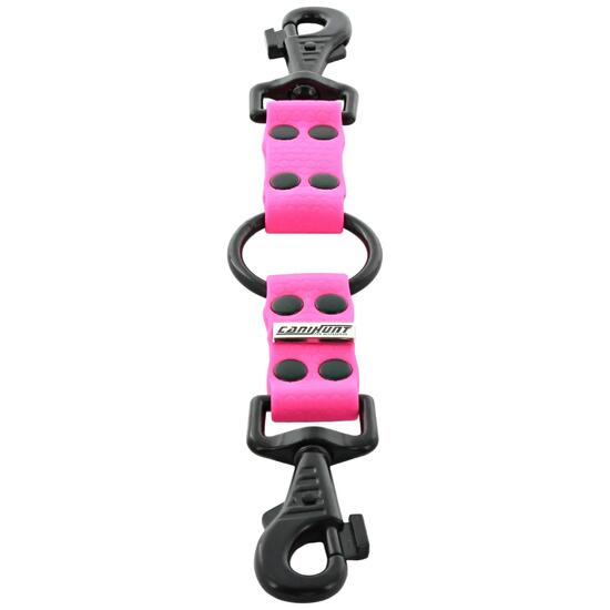 ACCOUPLE CANIHUNT MADE IN FRANCE HEXA 2 CHIENS COURT 15CM largeur 25mm ROSE