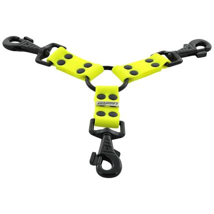 ACCOUPLE CANIHUNT MADE IN FRANCE HEXA 3 CHIENS COURT 15CM largeur 25mm ORANGE