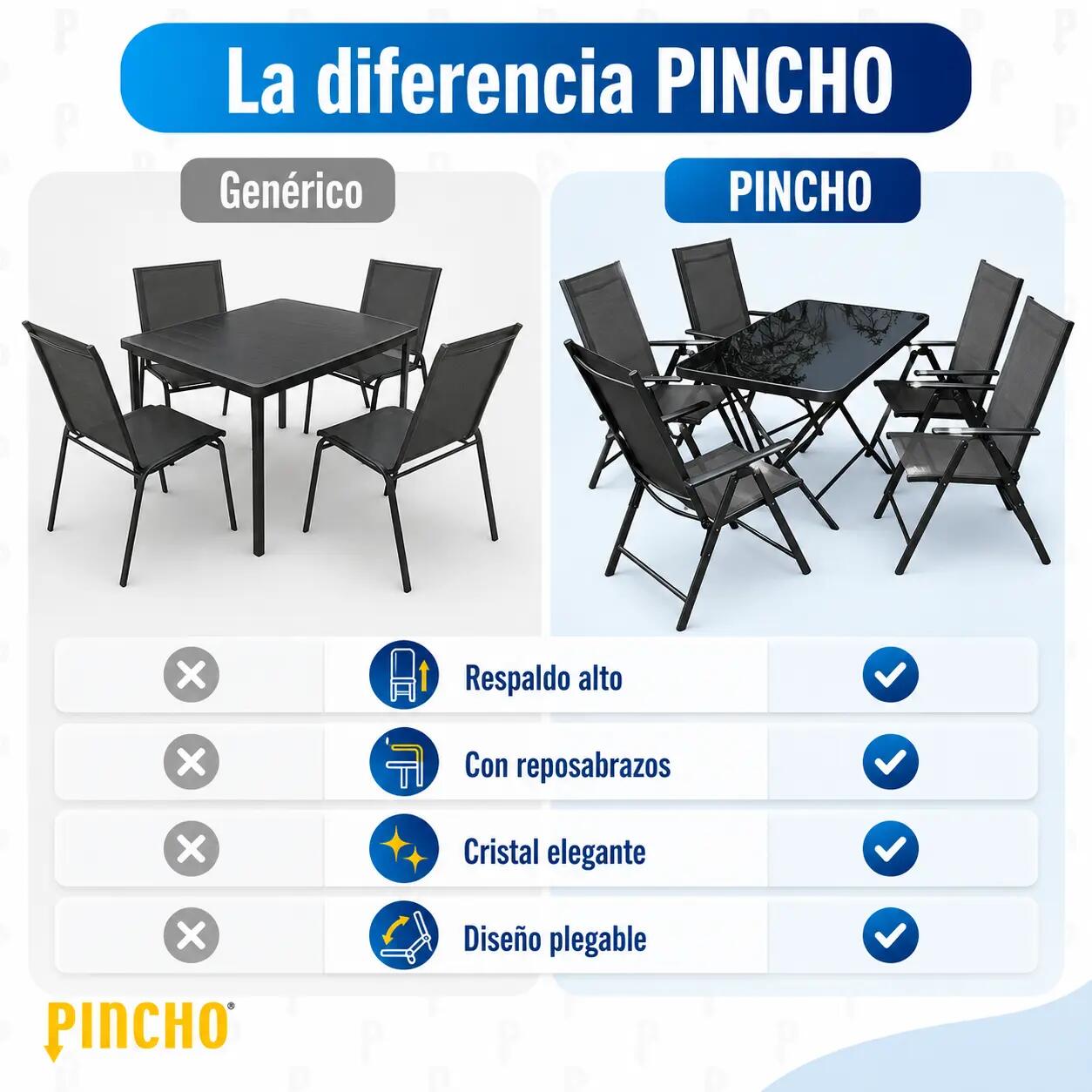 Conjunto Mesa Plegable y 4 Sillas de Jardín Terraza Acero Antracita 110x70 cm 4/9
