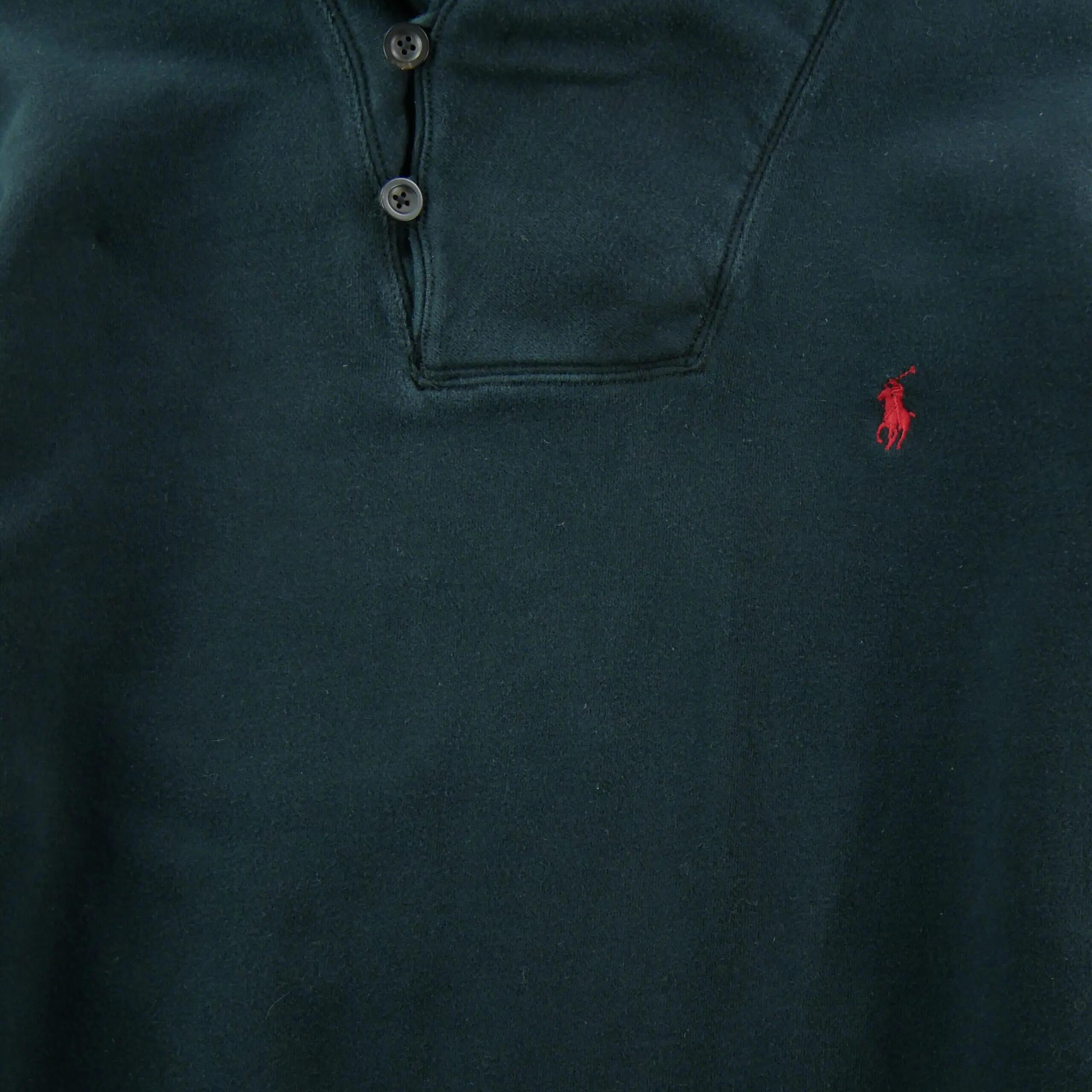 Sweat Homme Col châle boutonné Noir 3/8