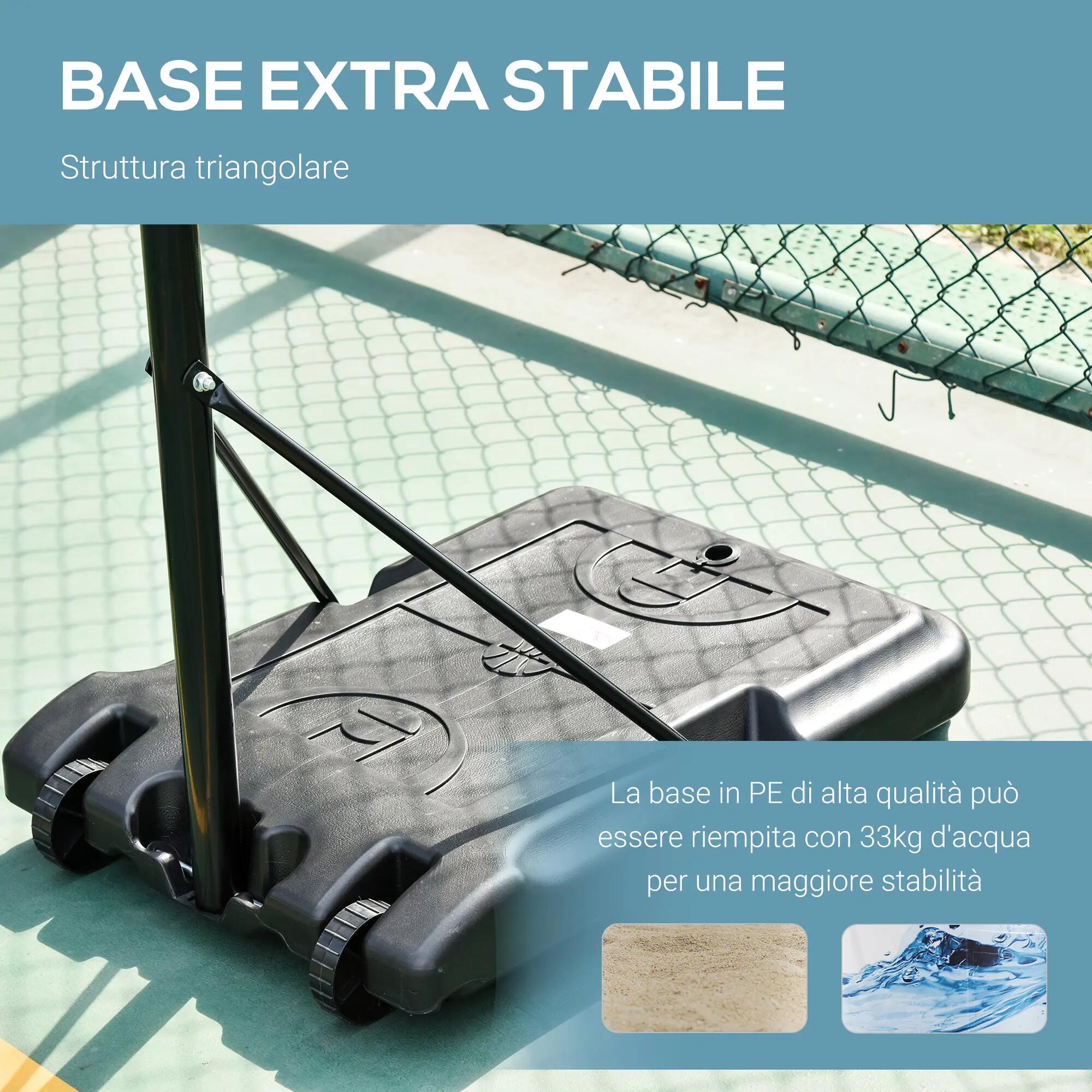 Panier de basket portable pour intérieur et extérieur, hauteur réglable sur 5 7/9