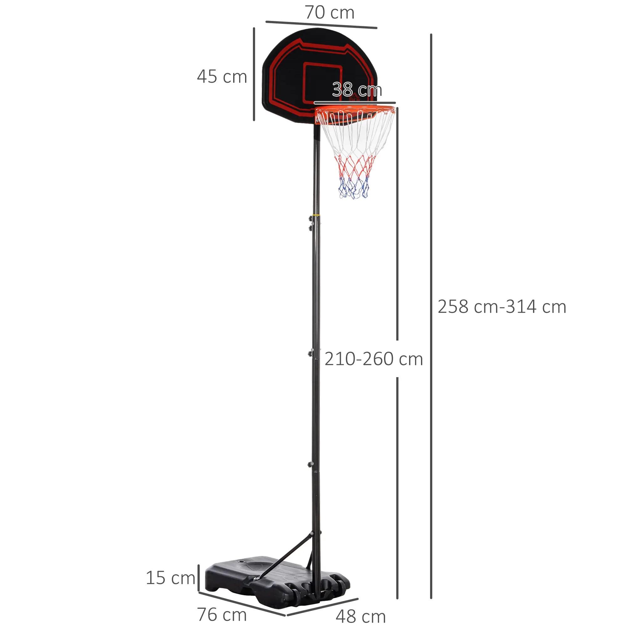 Panier de basket extérieur avec poteau panneau, base de lestage sur roulettes 5/9