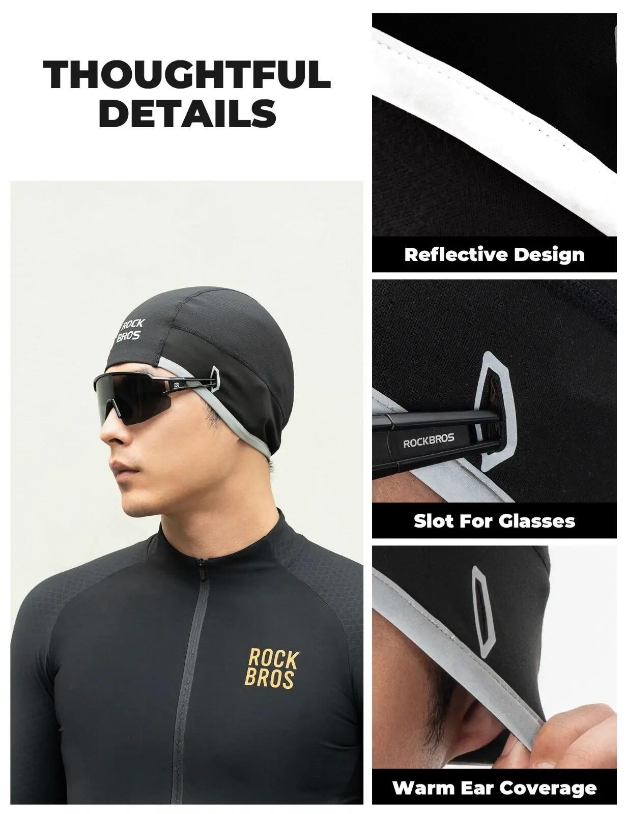 Fahrradmütze Winter warm elastisch mit Brillenschlitz 5/7