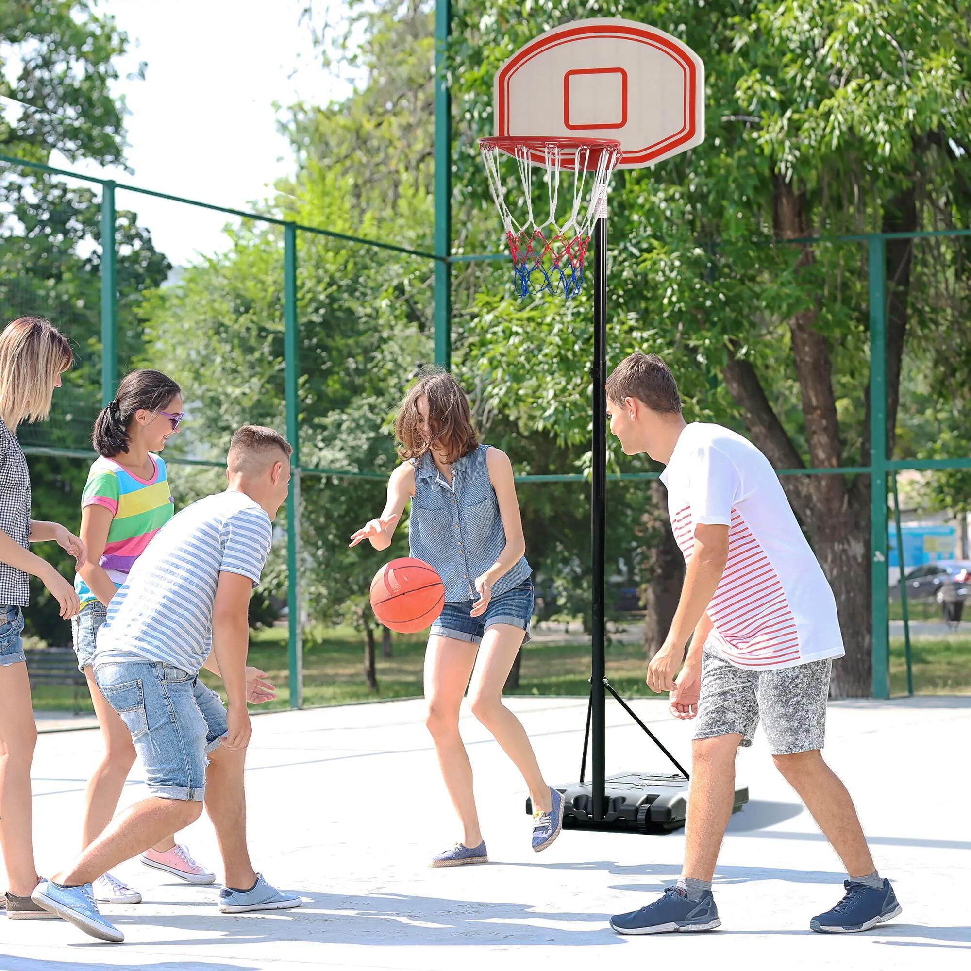 Panier de basket portable pour intérieur et extérieur, hauteur réglable sur 5 3/9