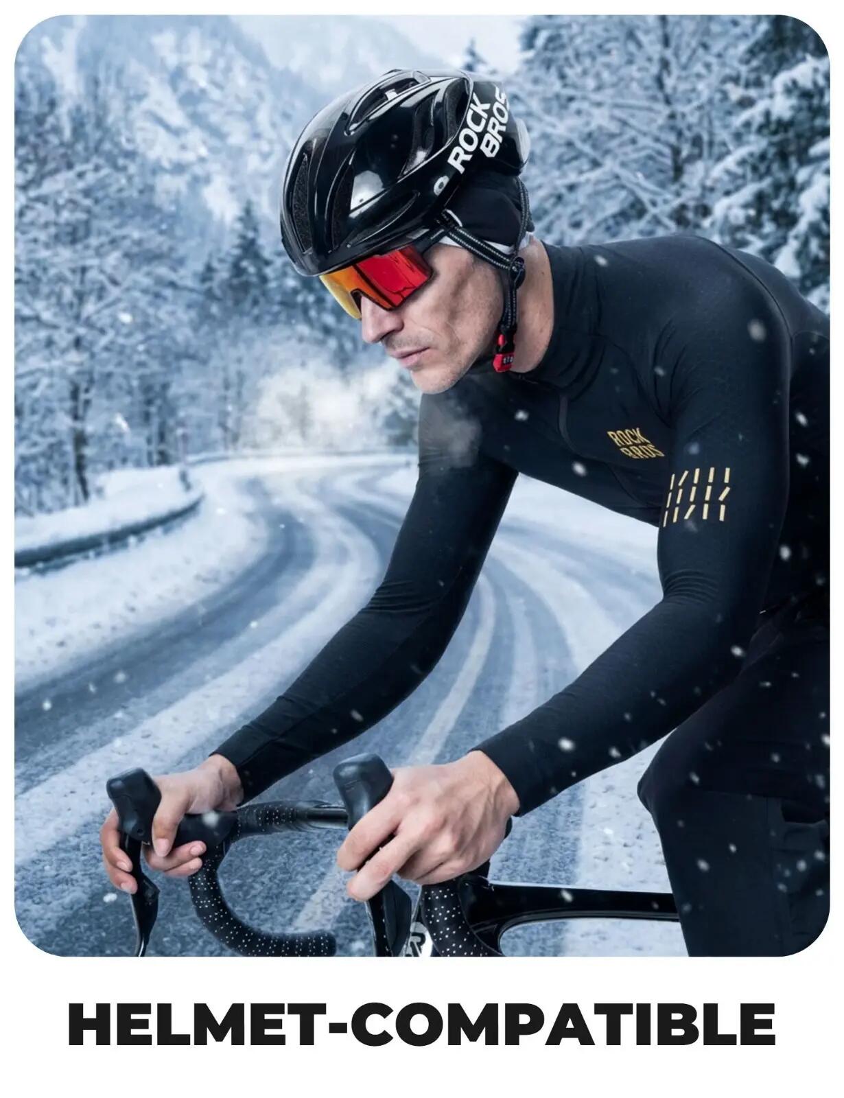 Fahrradmütze Winter warm elastisch mit Brillenschlitz 4/7