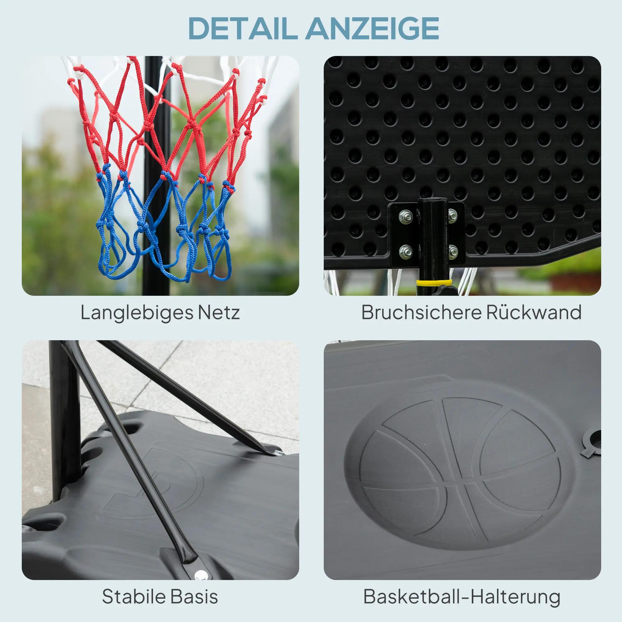 Panier de basket d'extérieur pour adolescents, support réglable en hauteur de 9/9