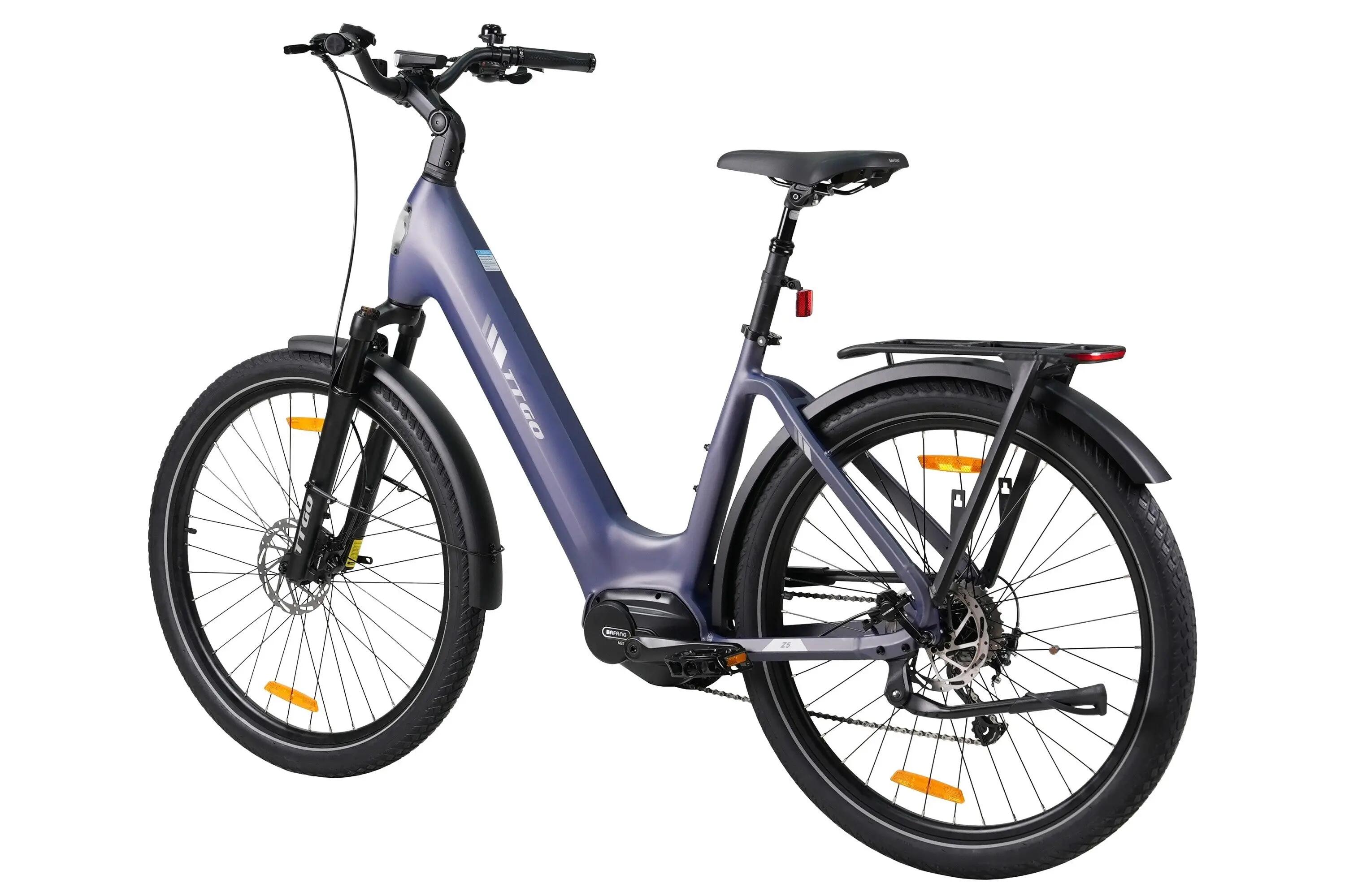 Z5 Miejski rower elektryczny z silnikiem centralnym 36V 18Ah 75Nm zasięg 130km 2/7