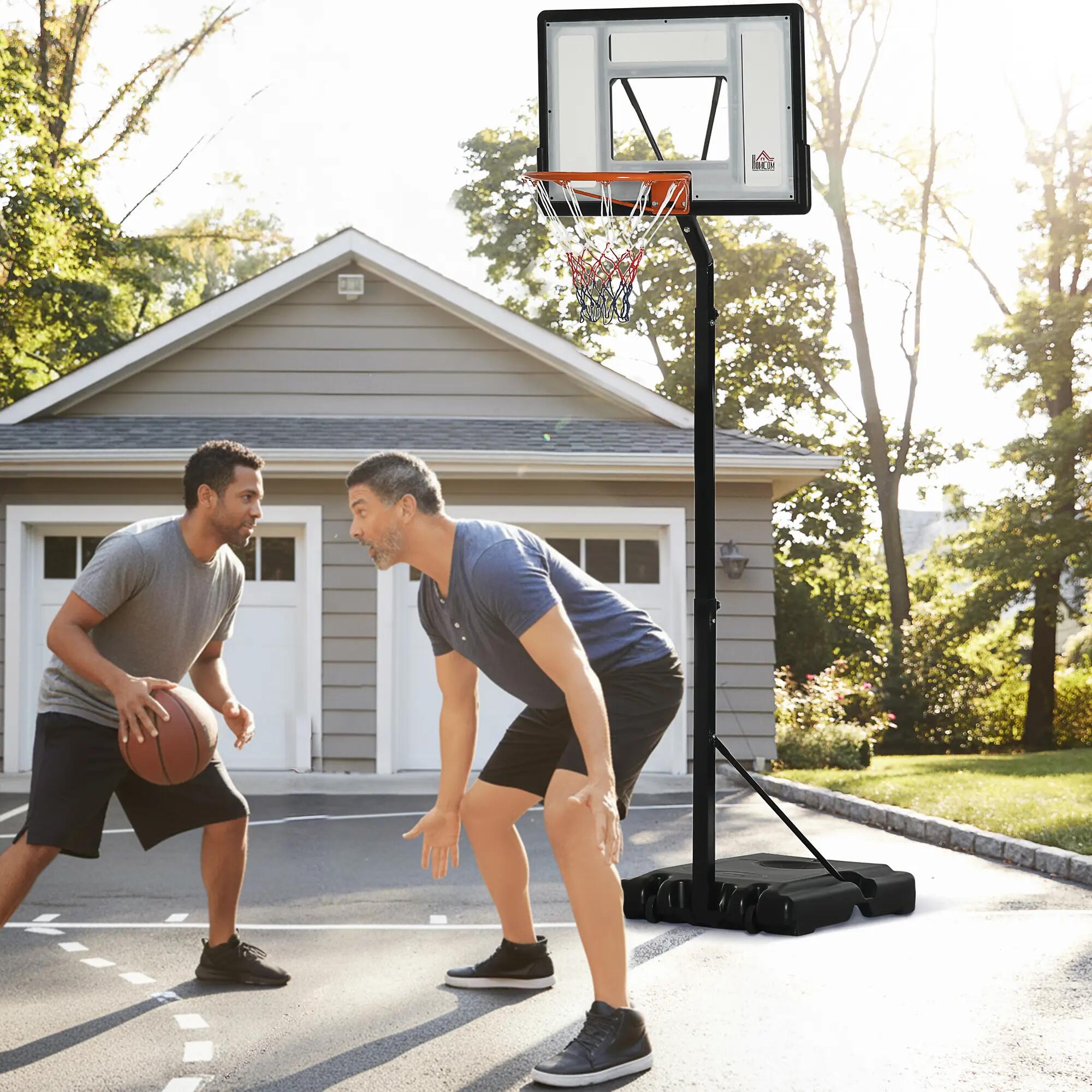 Panier de basket mobile à roulettes, réglable en hauteur de 210 à 260 cm, avec 4/9