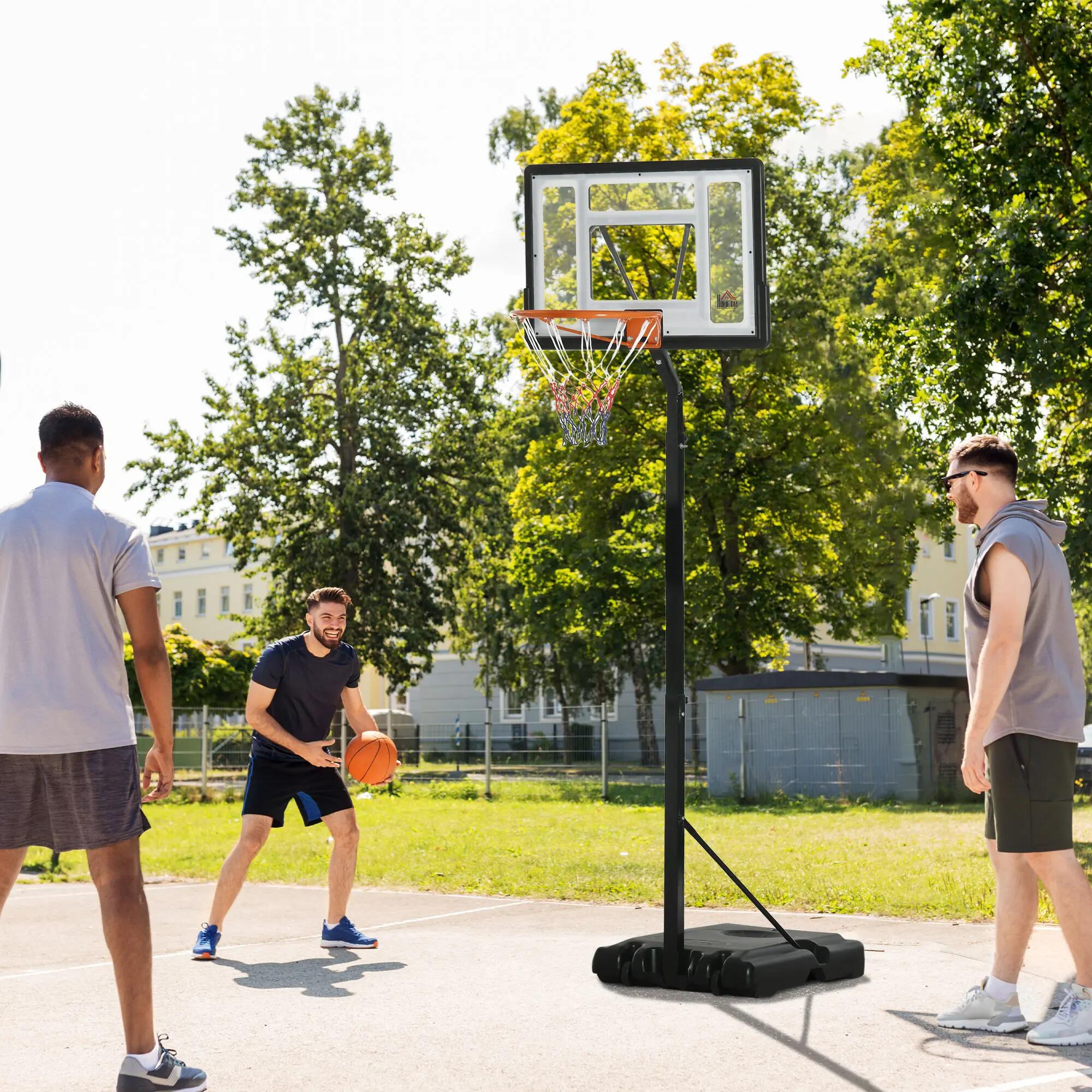 Panier de basket mobile à roulettes, réglable en hauteur de 210 à 260 cm, avec 3/9
