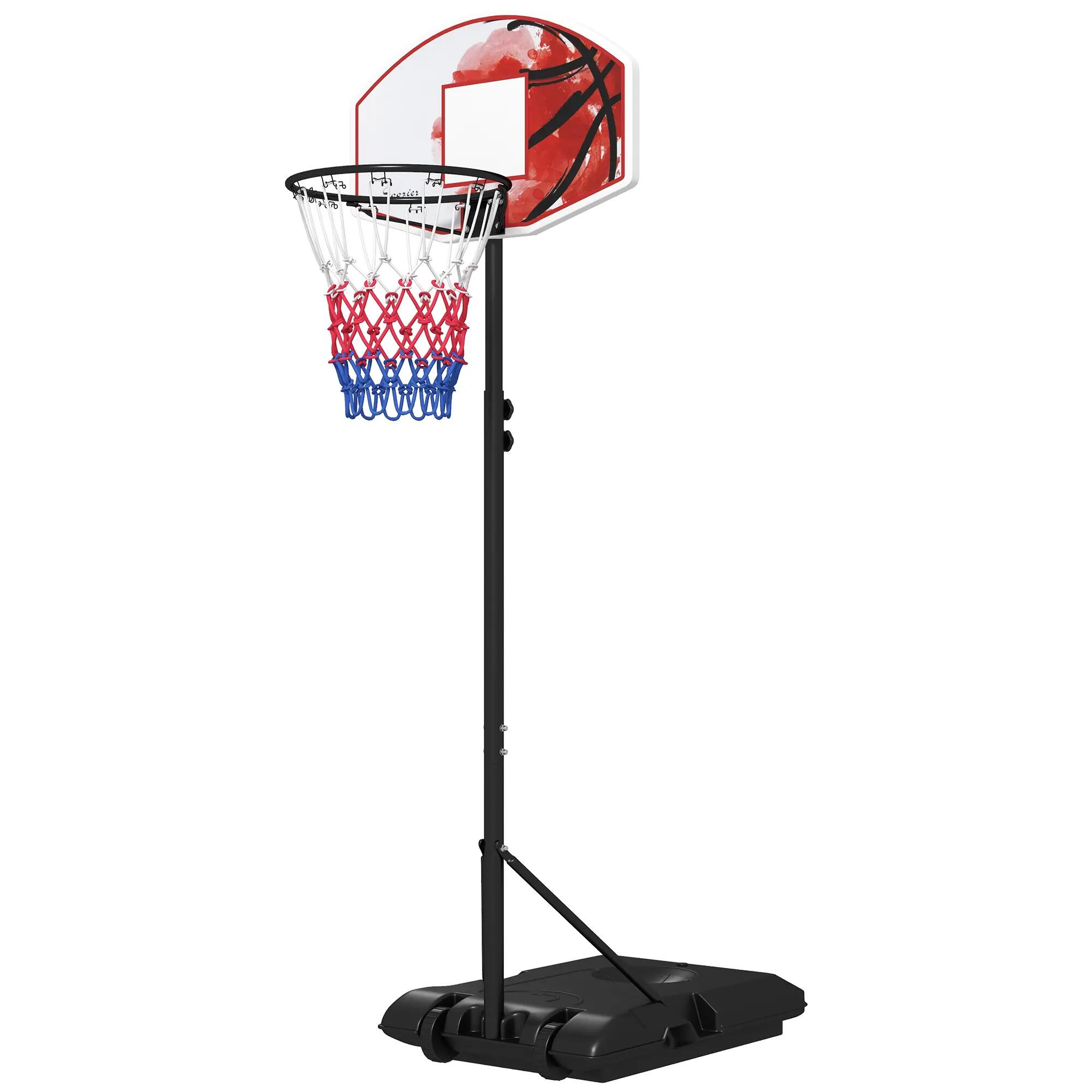 Panier de basket-ball réglable en hauteur, autoportant, avec filet et roulettes, 2/9