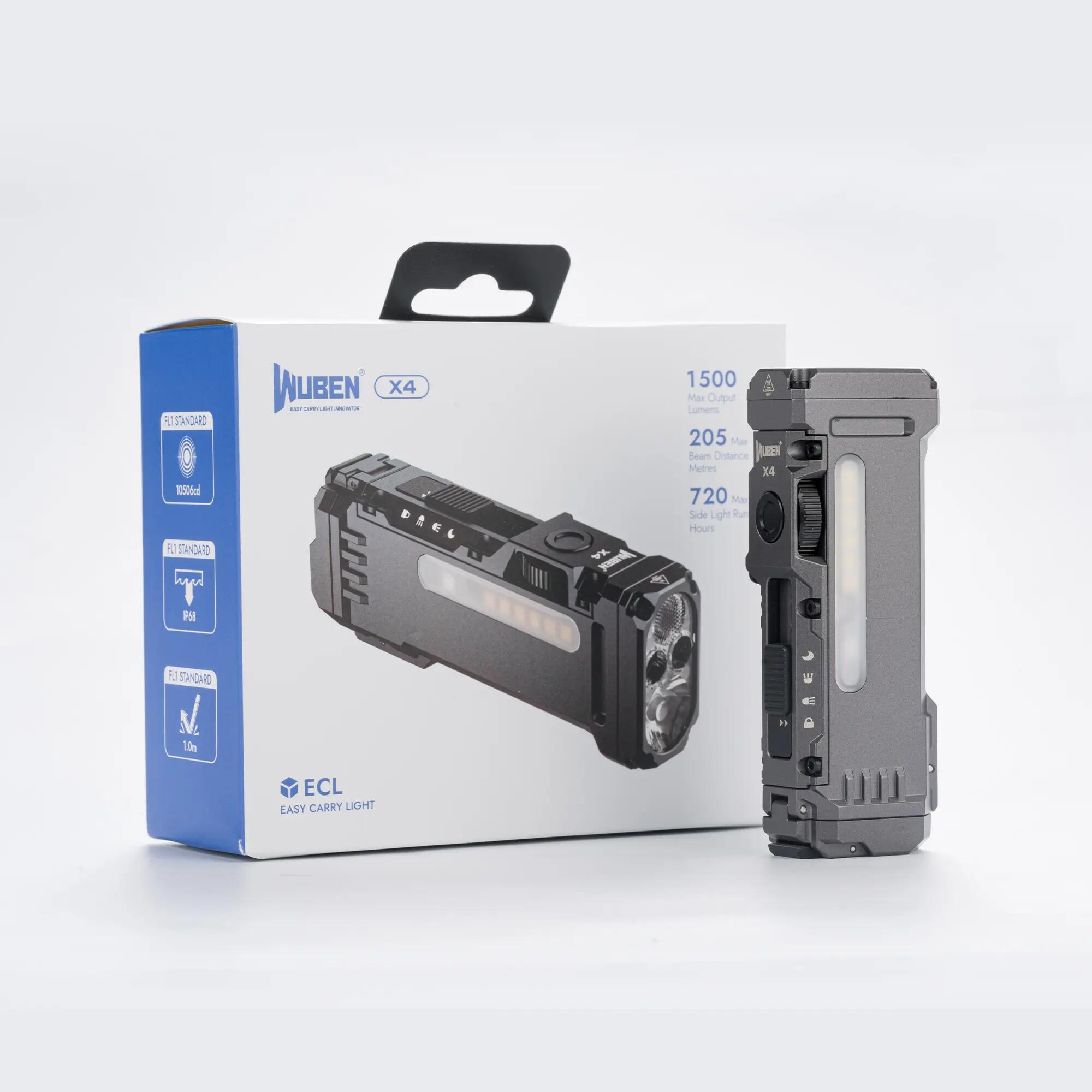 WUBEN X4 LED-Taschenlampe 1500 Lumen mit RGB-Seitenlicht und USB-C 10/11