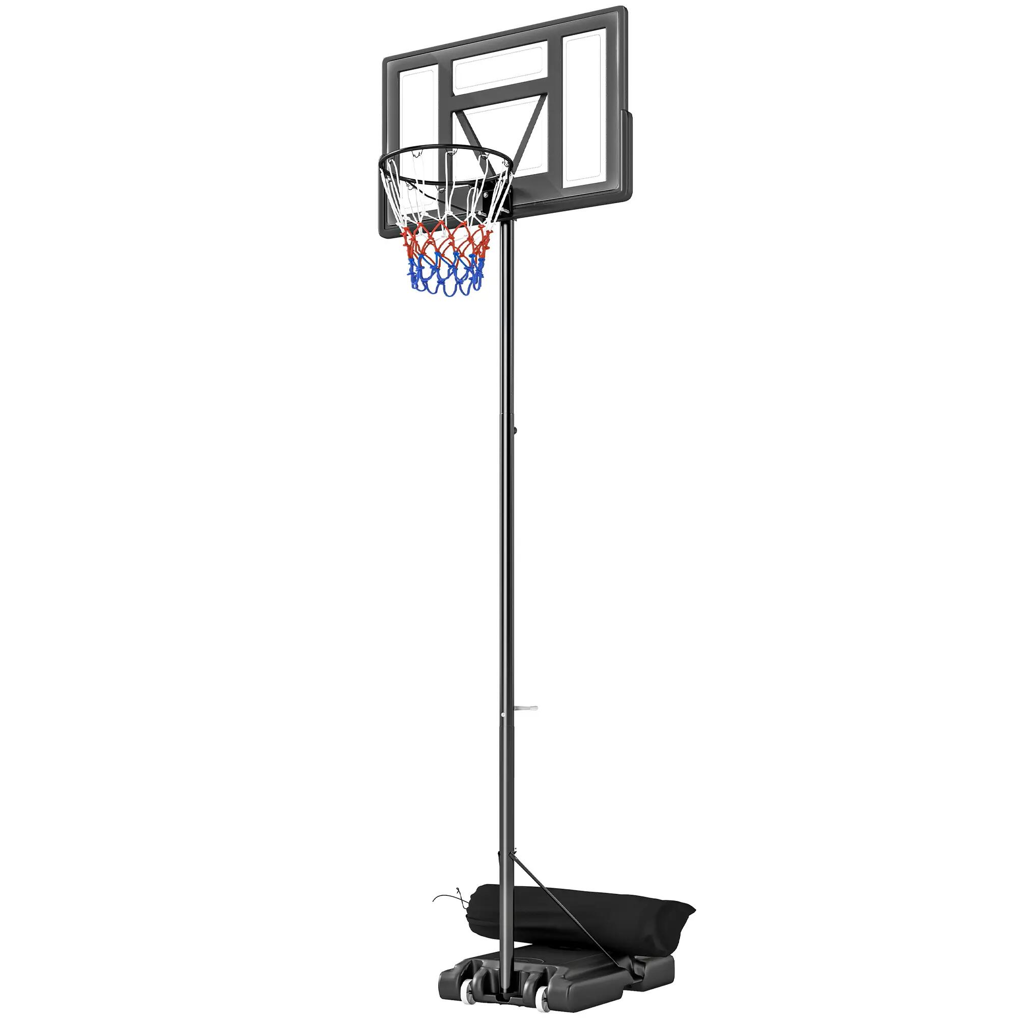 Panier de basket réglable avec base lestable et roulettes, en acier et PE 2/9