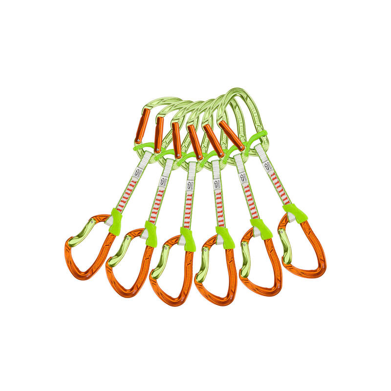 Zestaw ekspresów wspinaczkowych Nimble Fixbar Set DY 12cm x6 - orange/green