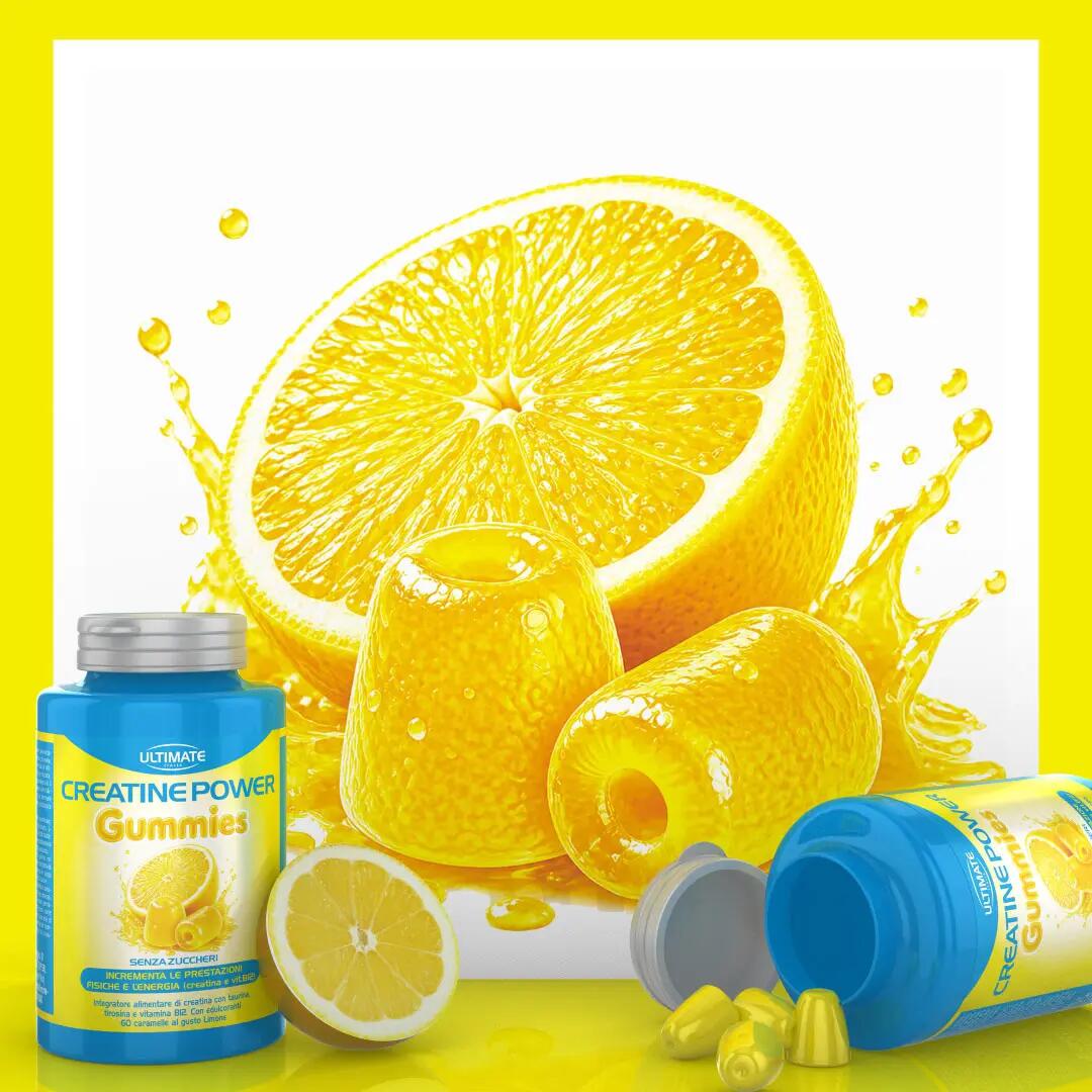 Integratore alimentare - CREATINE POWER GUMMIES LIMONE - 60 caramelle gommose 7/8