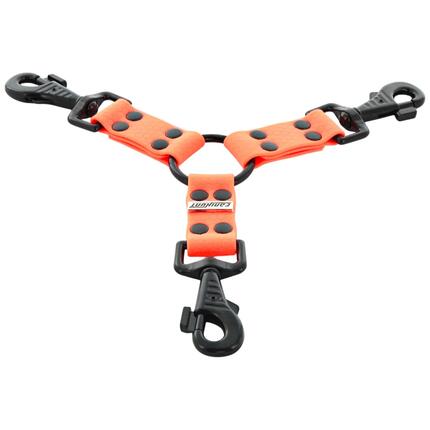 ACCOUPLE CANIHUNT MADE IN FRANCE HEXA 3 CHIENS COURT 15CM largeur 25mm ORANGE
