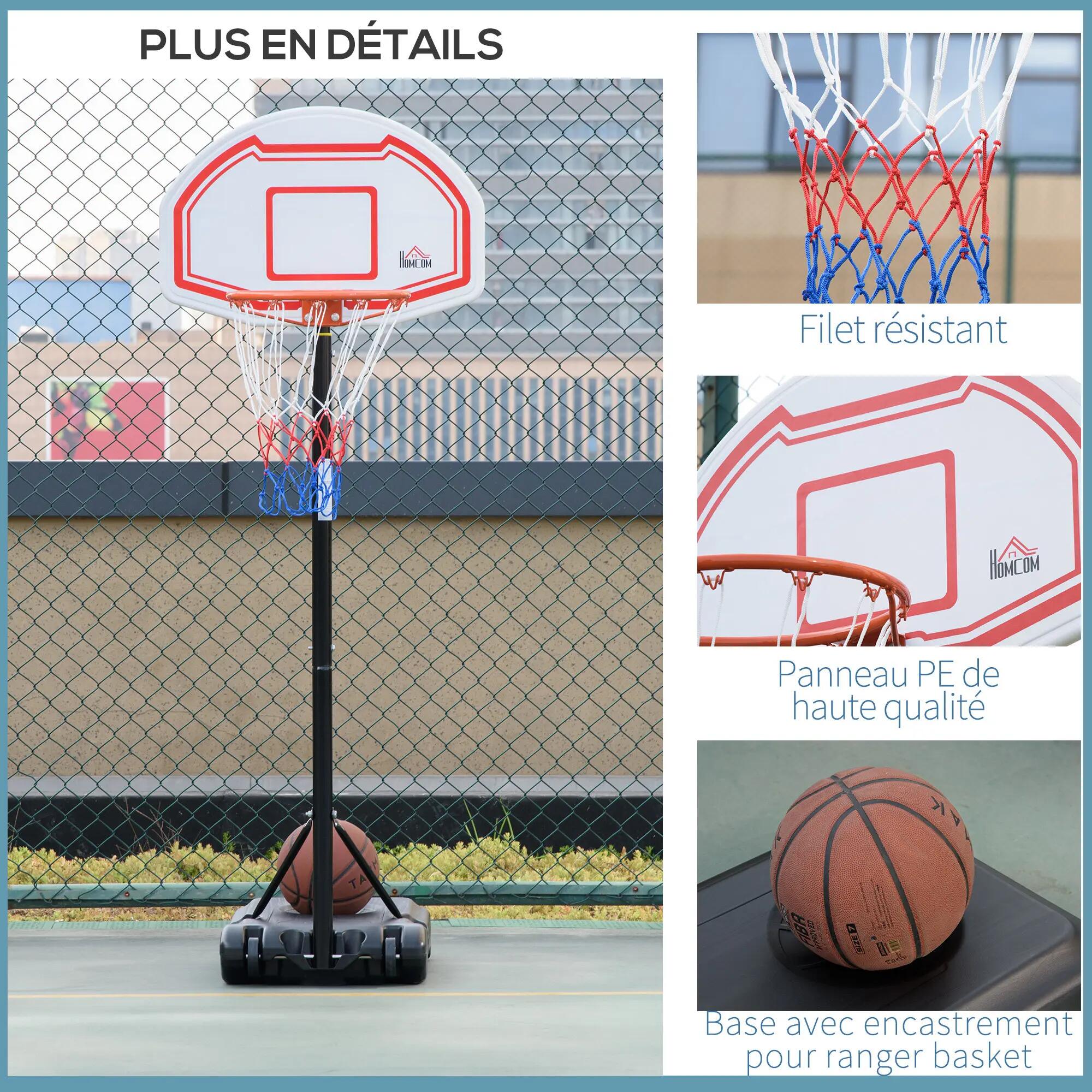 Panier de basket extérieur avec poteau panneau, base de lestage sur roulettes 9/9