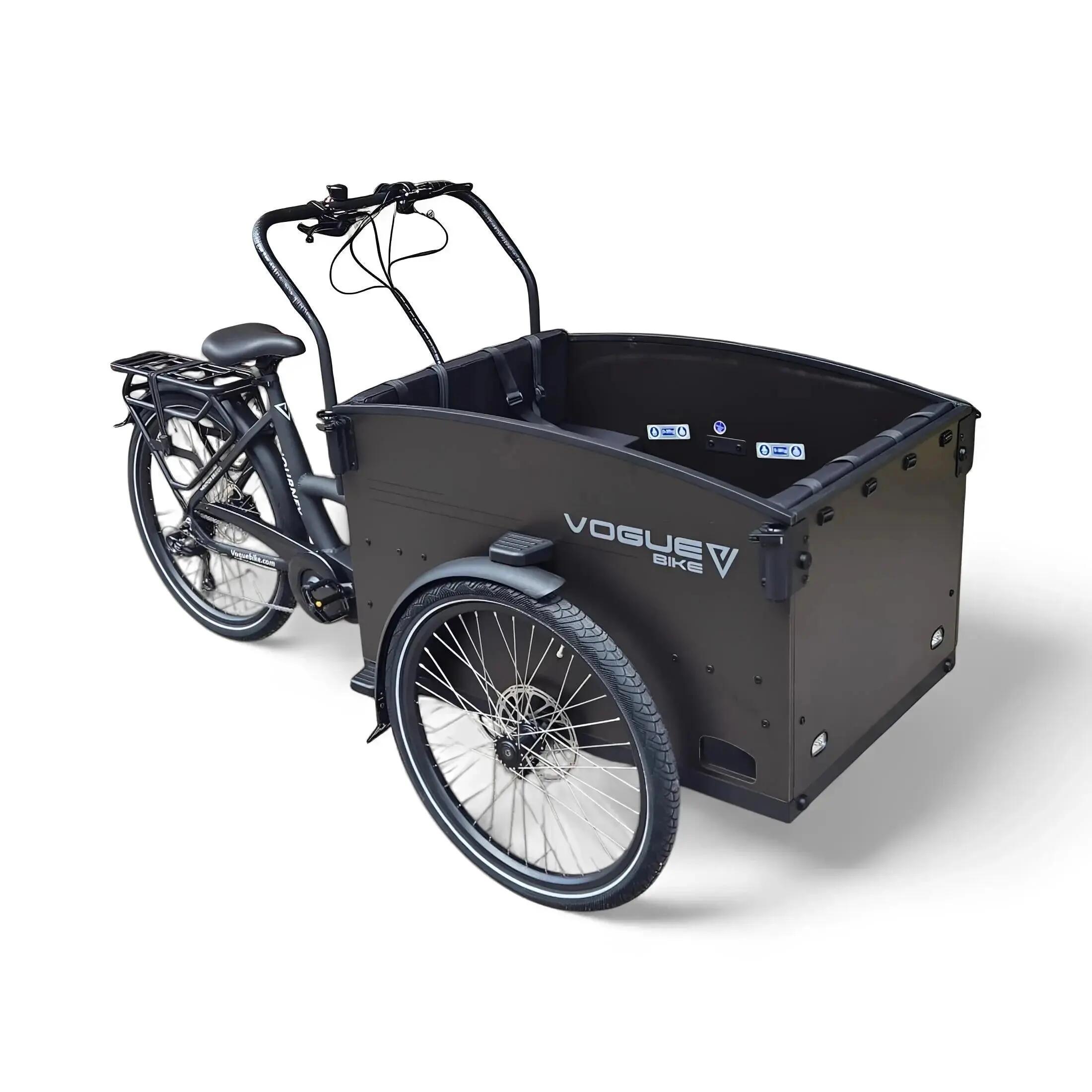 Vélo cargo électrique moteur central cadre 48 cm – Vogue Journey Plus noir mat 2/5