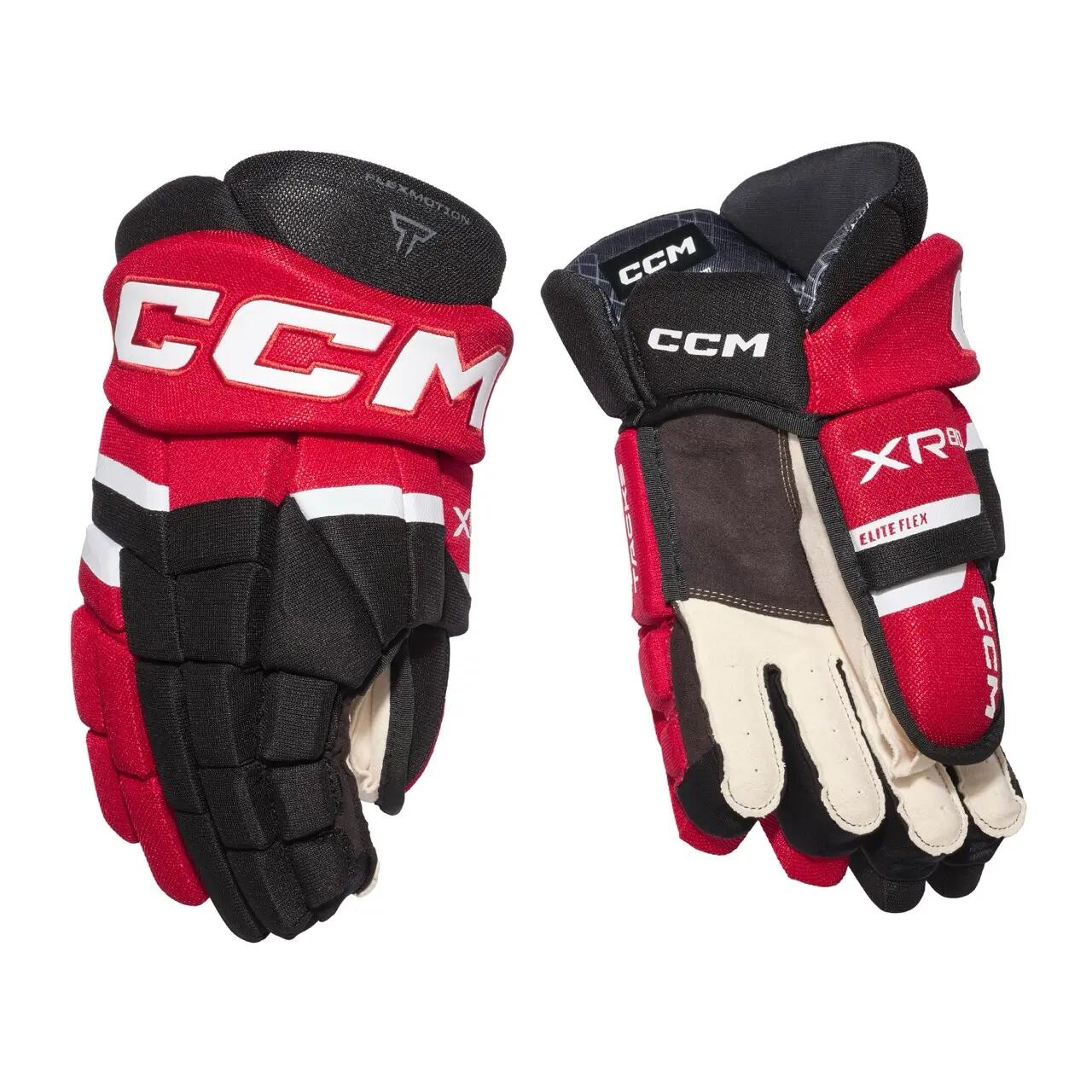 CCM Tacks XR80 Senior negru/gri mănuși de hochei pentru adulți 11/14