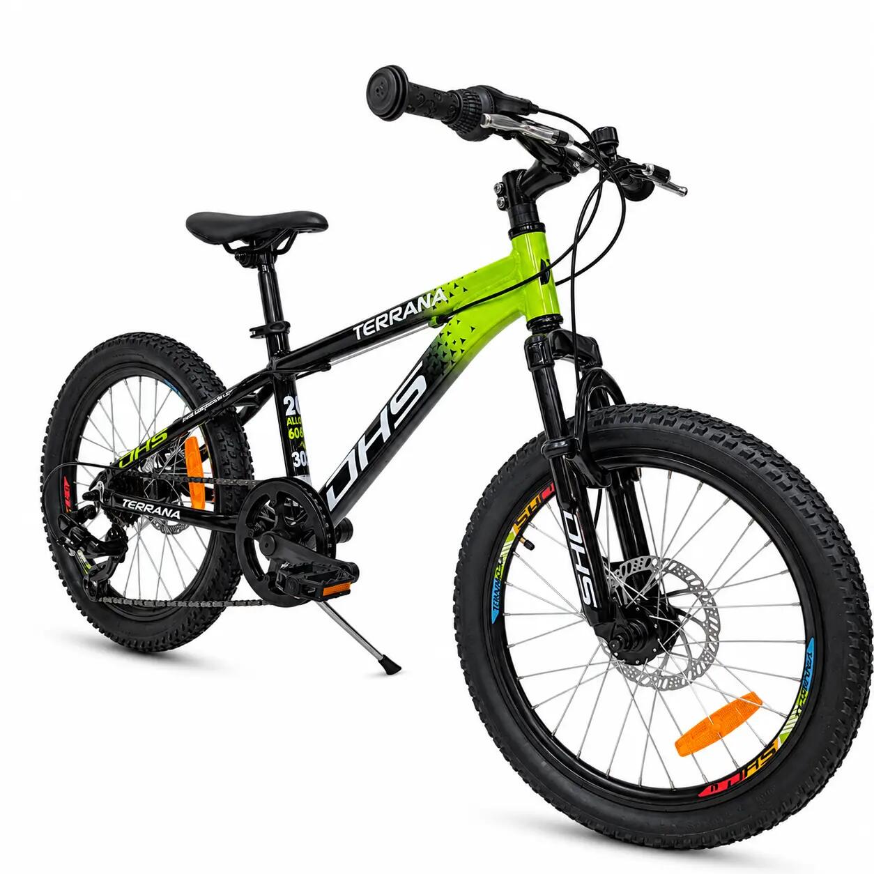 Dhs Terrana 2023B kinderfiets, model 2026 – 20 inch, groen/zwart 2/7