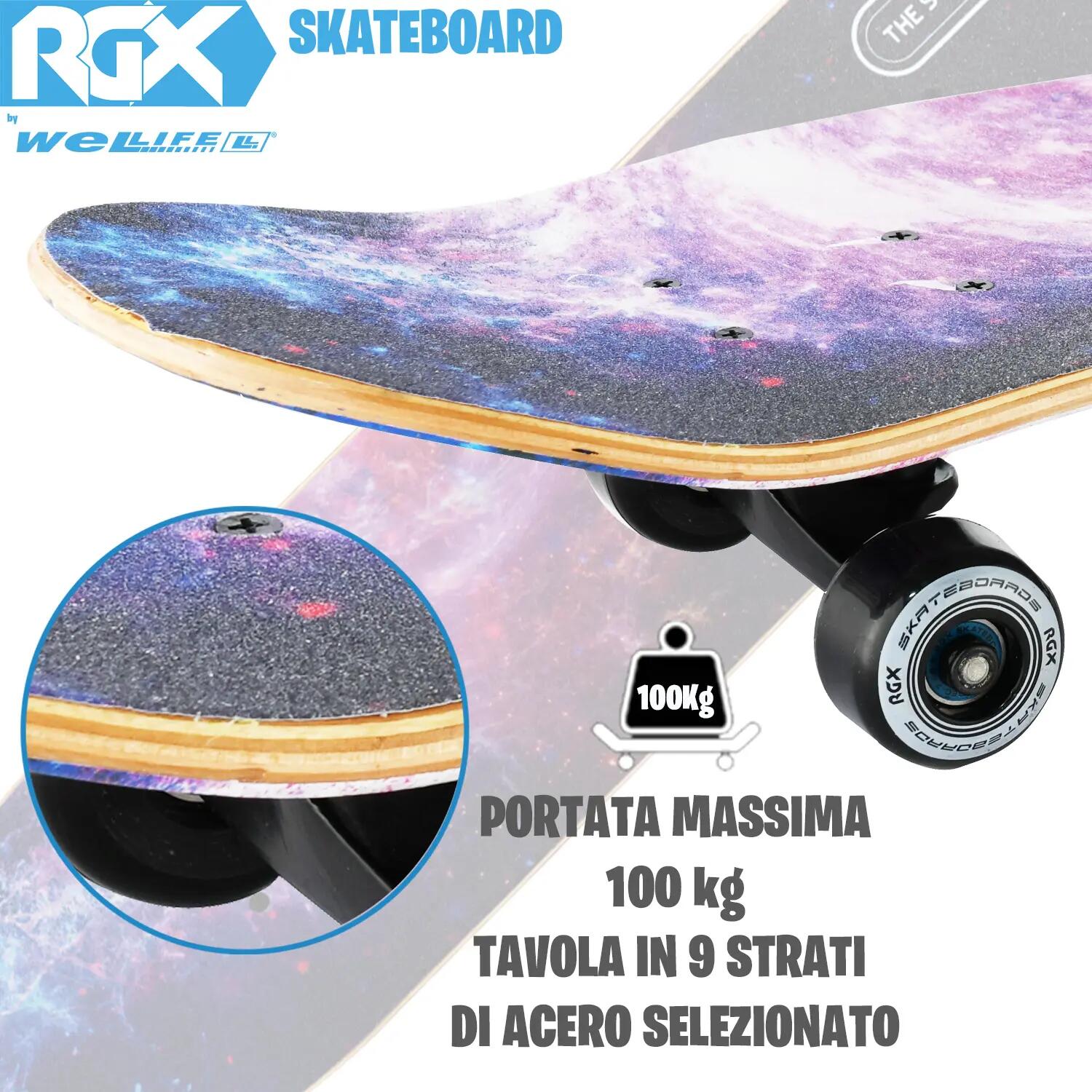 Skateboard in Acero per Bambini e Adulti Principianti 31” Double Kick 7/13