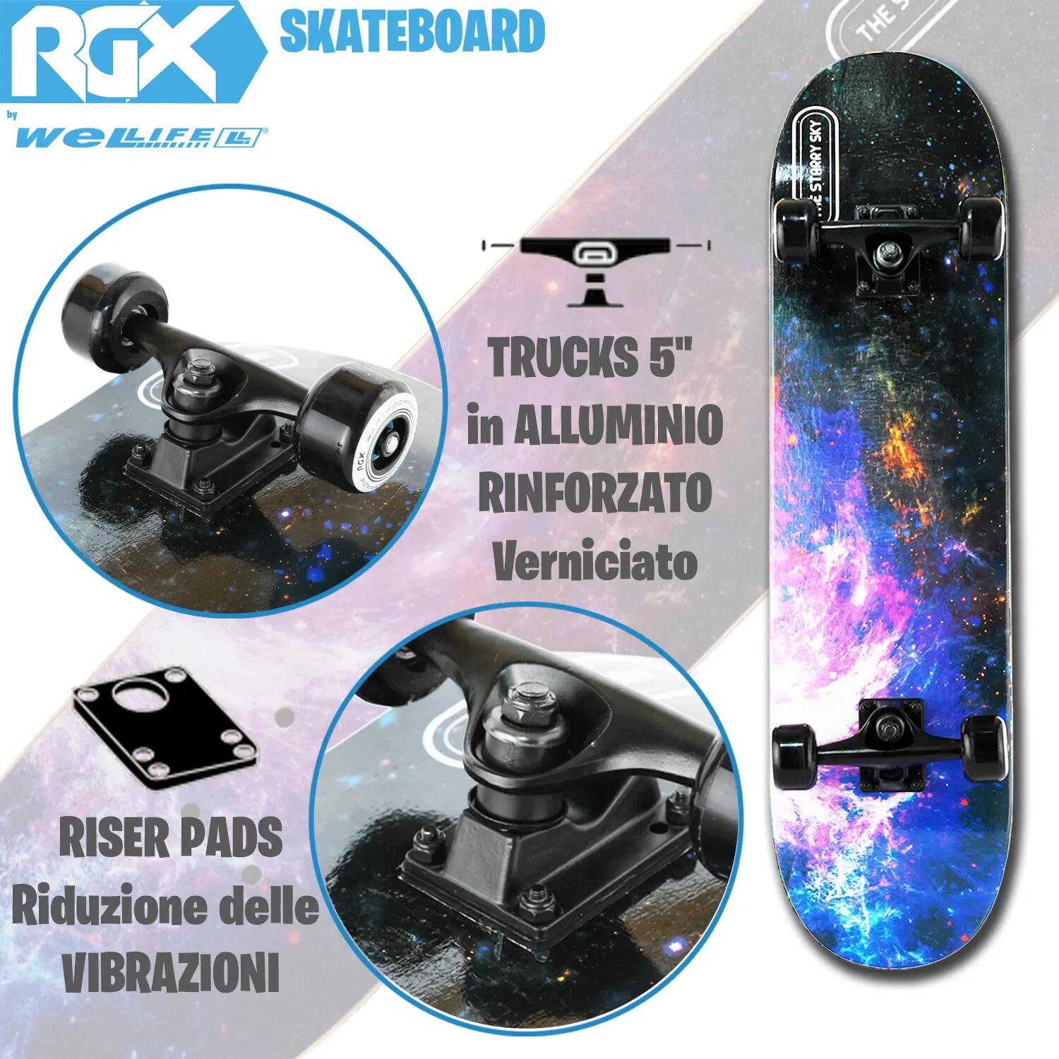 Skateboard in Acero per Bambini e Adulti Principianti 31” Double Kick 5/13